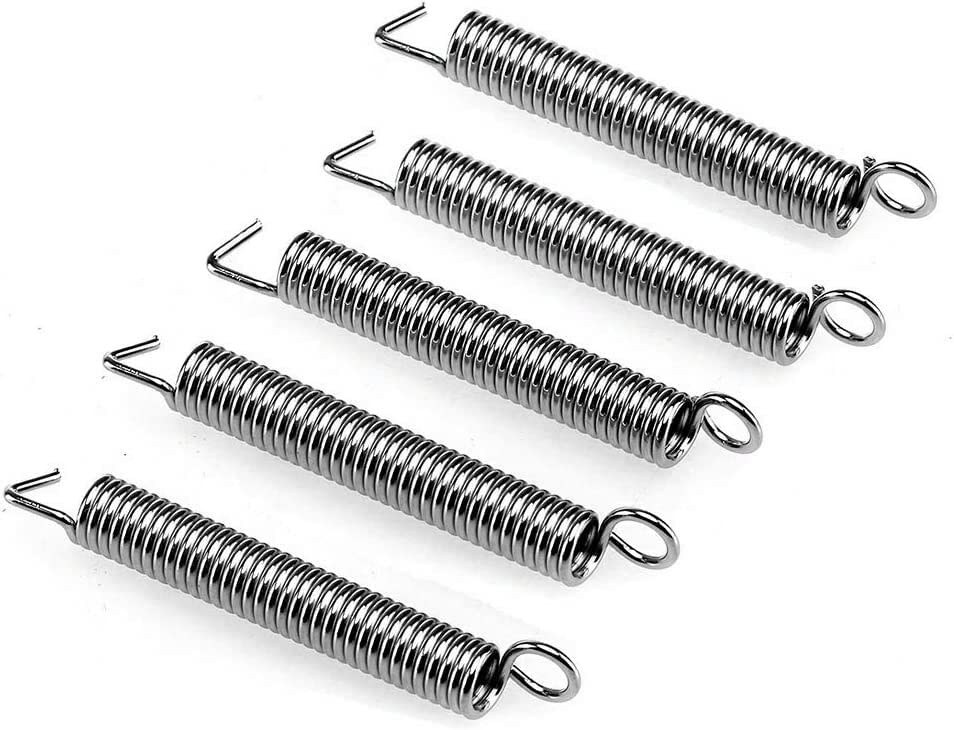 8-Piece Vintage Tremolo Tension Springs Claw Kit for Electric Guitar - Silver Replacement Springs Compatible with Fender Stratocaster & Floyd Rose Style Bridges | Perfect for Guitar Maintenance, Setup & Tremolo System Repair