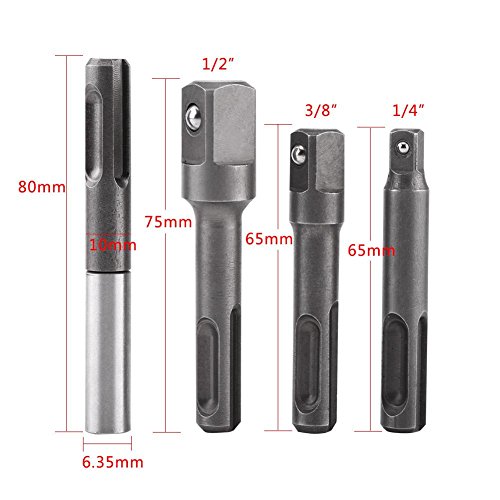 4Pcs SDS Plus to 1/4