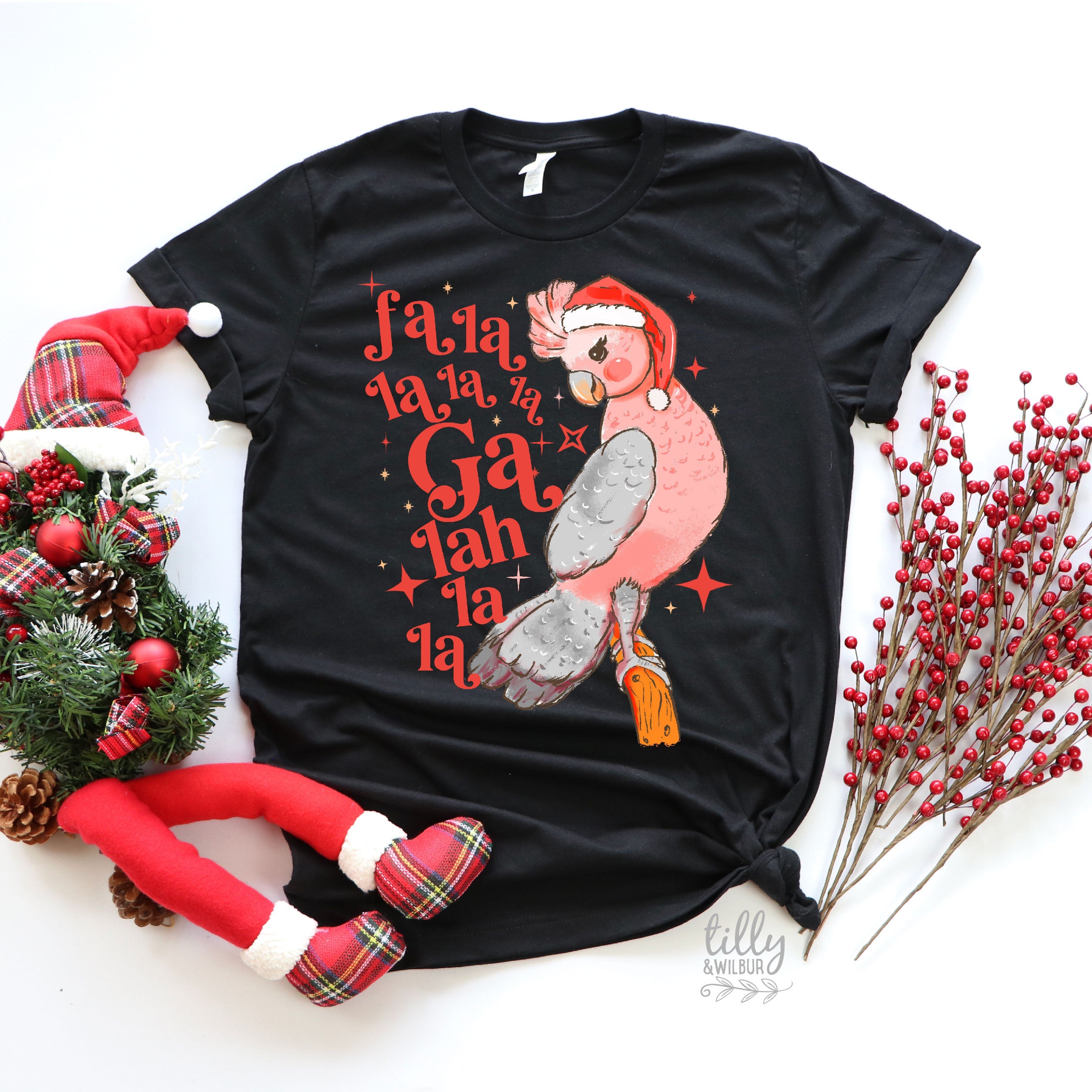 Fa La La La Galah Christmas T-Shirt - Festive Holiday Tee with Multiple Color Options | Perfect for Christmas Parties, Family Gatherings & Ugly Sweater Contests