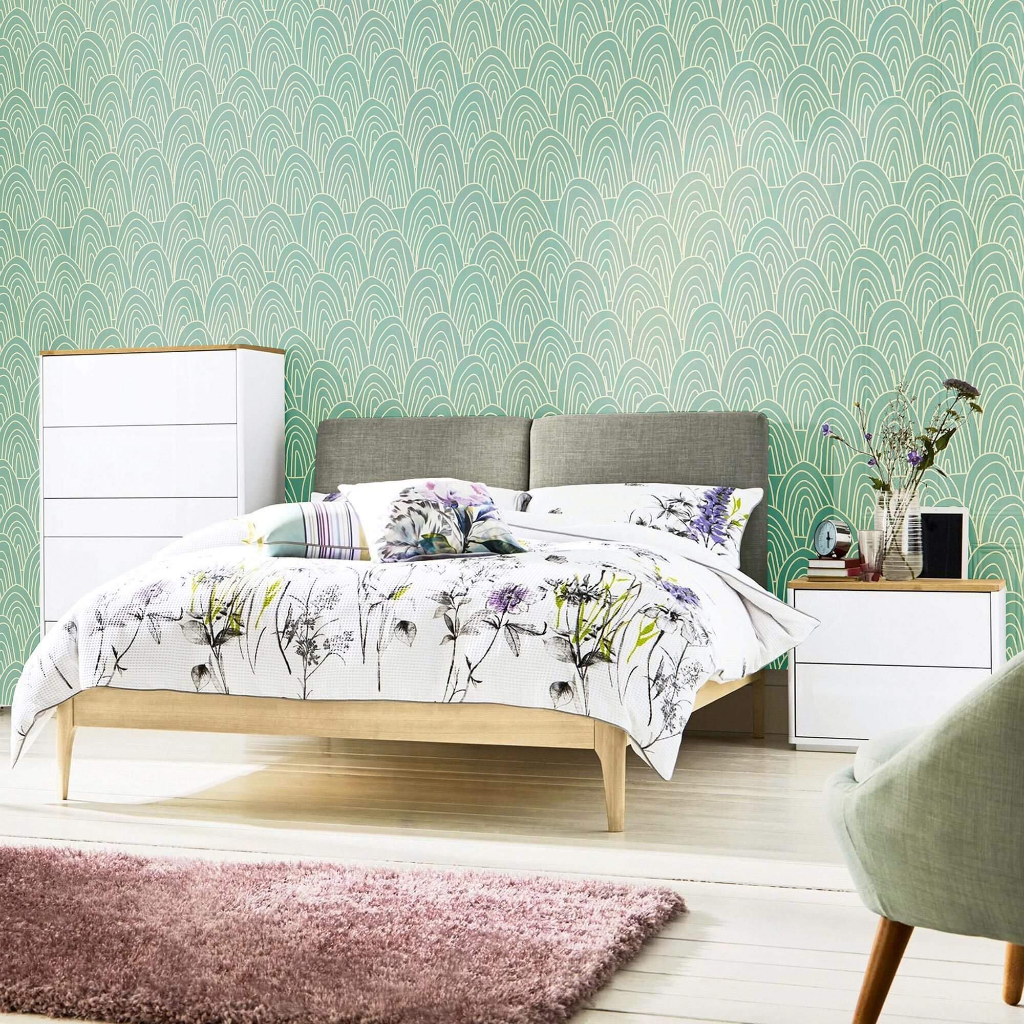 Gray and Green Seamless Peel & Stick Removable Wallpaper - Self-Adhesive Decorative Wall Covering for Bedroom, Living Room, Nursery & Home Decor