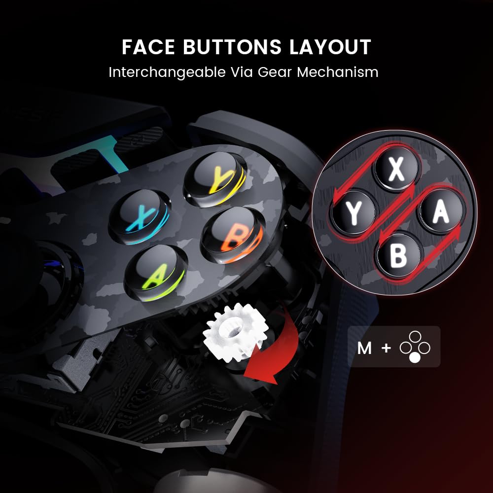 GameSir Tarantula Pro Wireless Gaming Controller for Nintendo Switch, PC, iOS & Android - Bluetooth 5.0/2.4G/Wired Mode with Charging Dock - Ergonomic Design for Long Gaming Sessions at Home or On-The-Go
