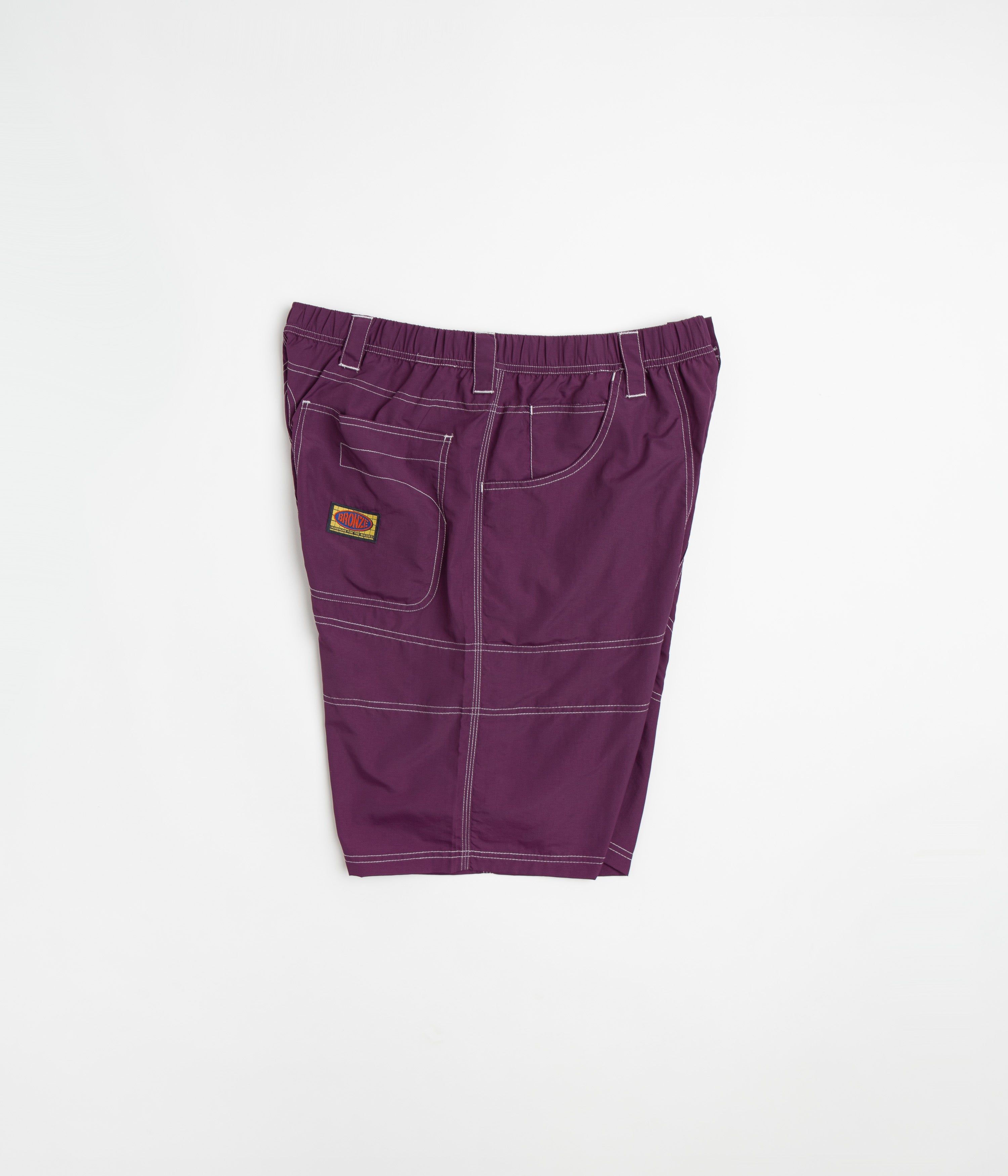 Bronze 56K Double Knee Work Shorts in Eggplant Purple - Durable Men's Cargo Shorts for Construction, Hiking & Outdoor Activities