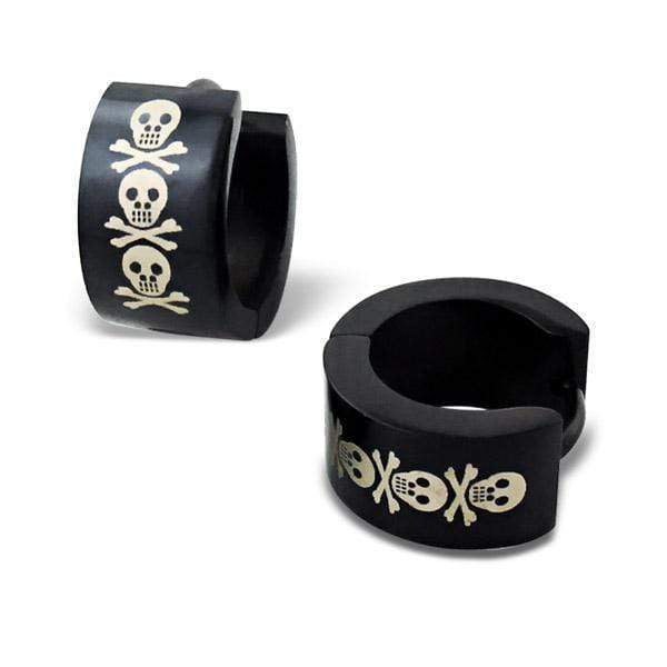 Gothic Black Skull Hoop Earrings for Women - Punk Rock Jewelry, Gothic Fashion Accessories - Perfect for Halloween, Concerts & Edgy Outfits