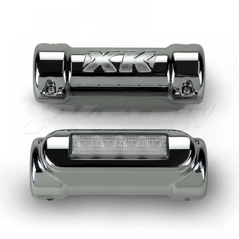 Chrome Motorcycle Highway Bar LED Driving Lights with DRL & Turn Signal - White & Amber Lights for Harley Davidson Touring Bikes (Road King, Street Glide, Road Glide, Ultra Classic, Limited, Trike) - Perfect for Night Riding & Enhanced Safety