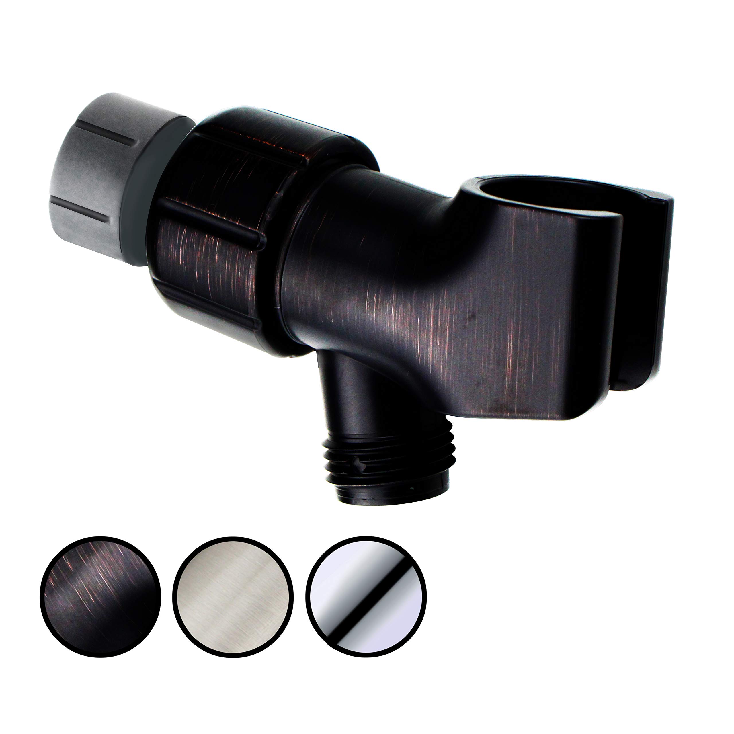 YOO.MEE Adjustable Shower Arm Bracket for Handheld Shower Head - 360° Swivel POM Ball Joint, Large Angle Adjustable Shower Holder with Oil Rubbed Bronze Finish - Perfect for Bathroom Renovation & Spa Shower Experience