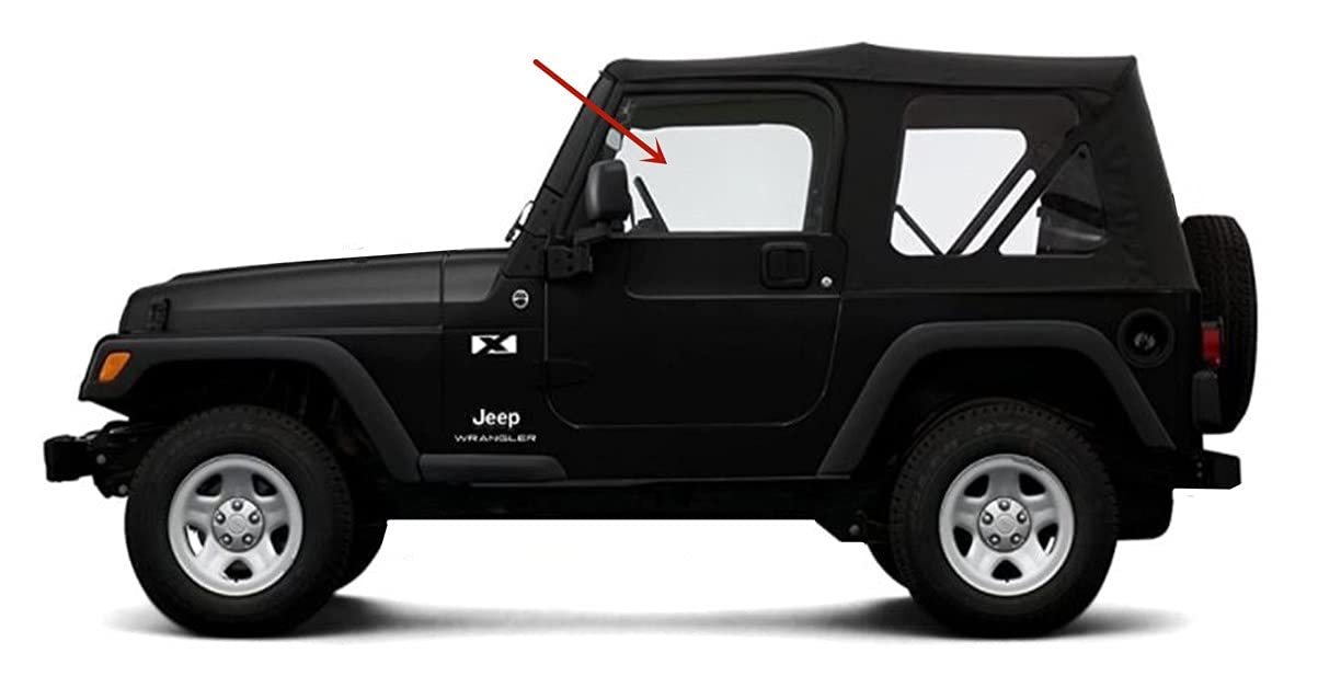 Replacement Driver Side Window Glass for Jeep Wrangler 2-Door (1997-2006) - Durable Auto Part for Off-Road Adventures & Daily Commuting