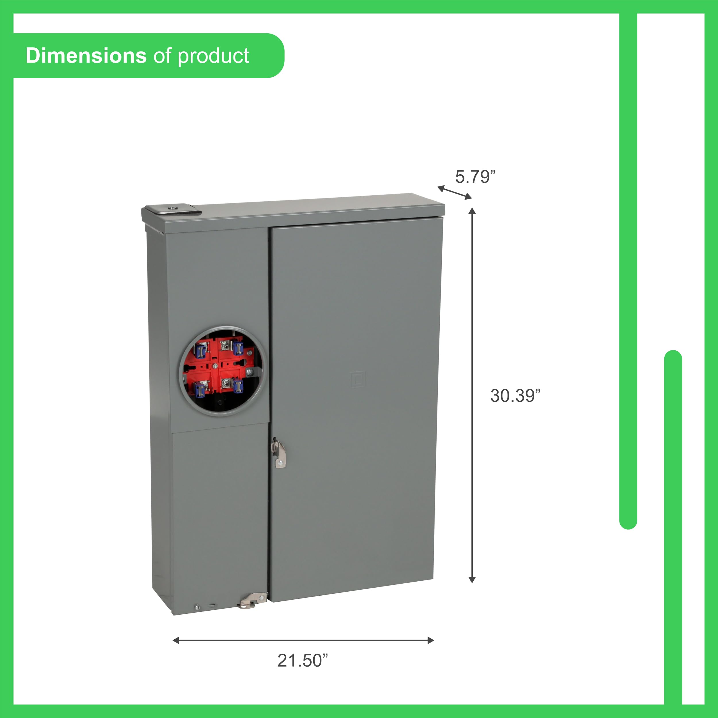 Square D SC2040M200PS Homeline 200 Amp 20-Space 40-Circuit Outdoor Solar-Ready Load Center with Meter Socket & Main Breaker - Ideal for Residential Solar Panel Installations & Outdoor Electrical Distribution