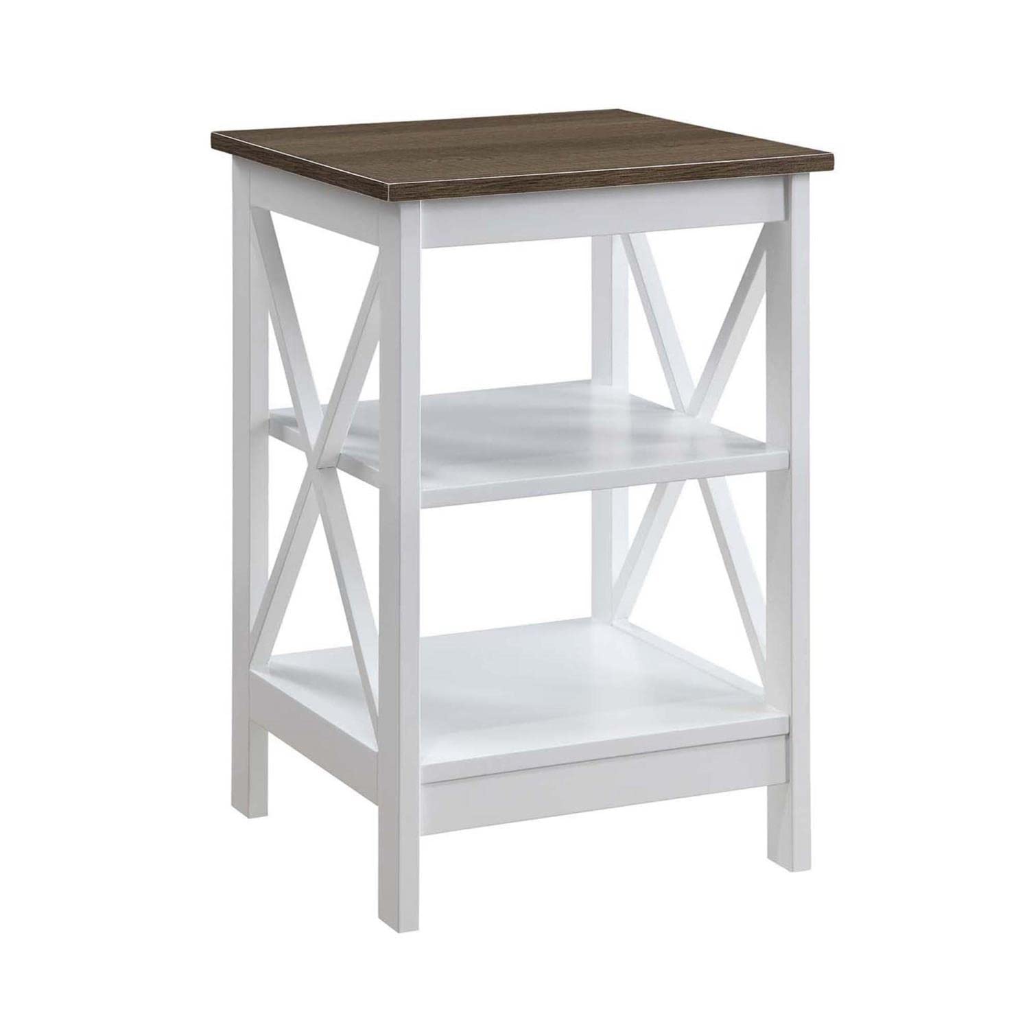 Modern Oxford End Table with Storage Shelves - 15.75