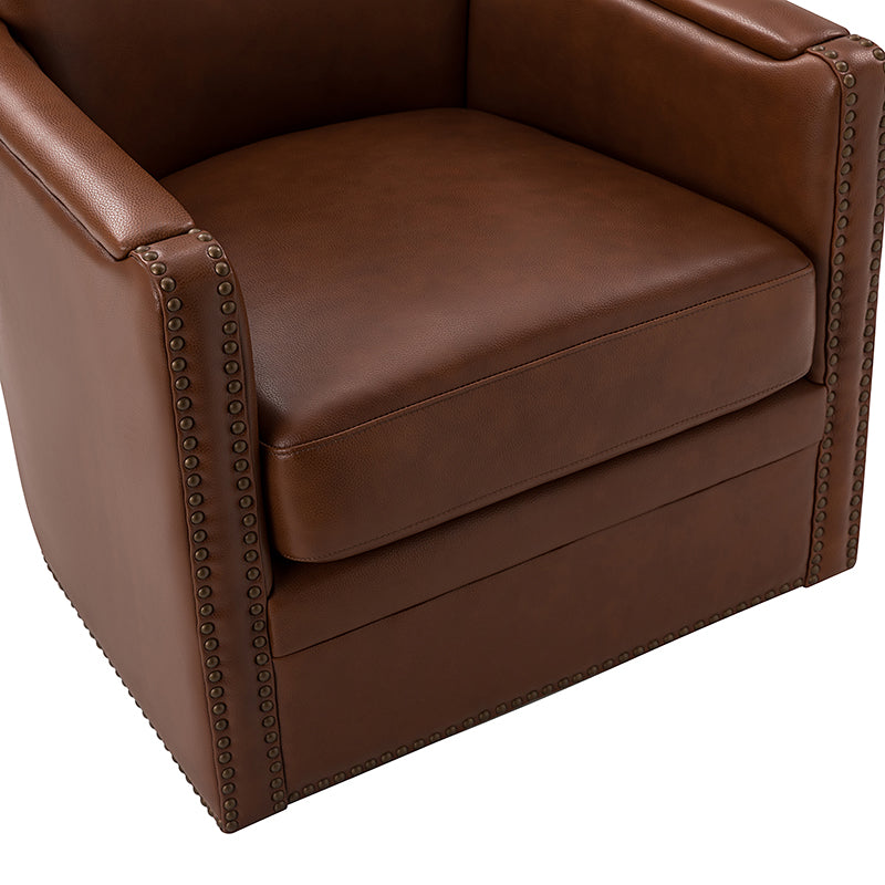 Gloria Genuine Leather Swivel Chair - 360° Rotating Office Chair with Adjustable Height for Home & Office Workspace - Perfect for Conference Rooms, Study Desks and Executive Offices