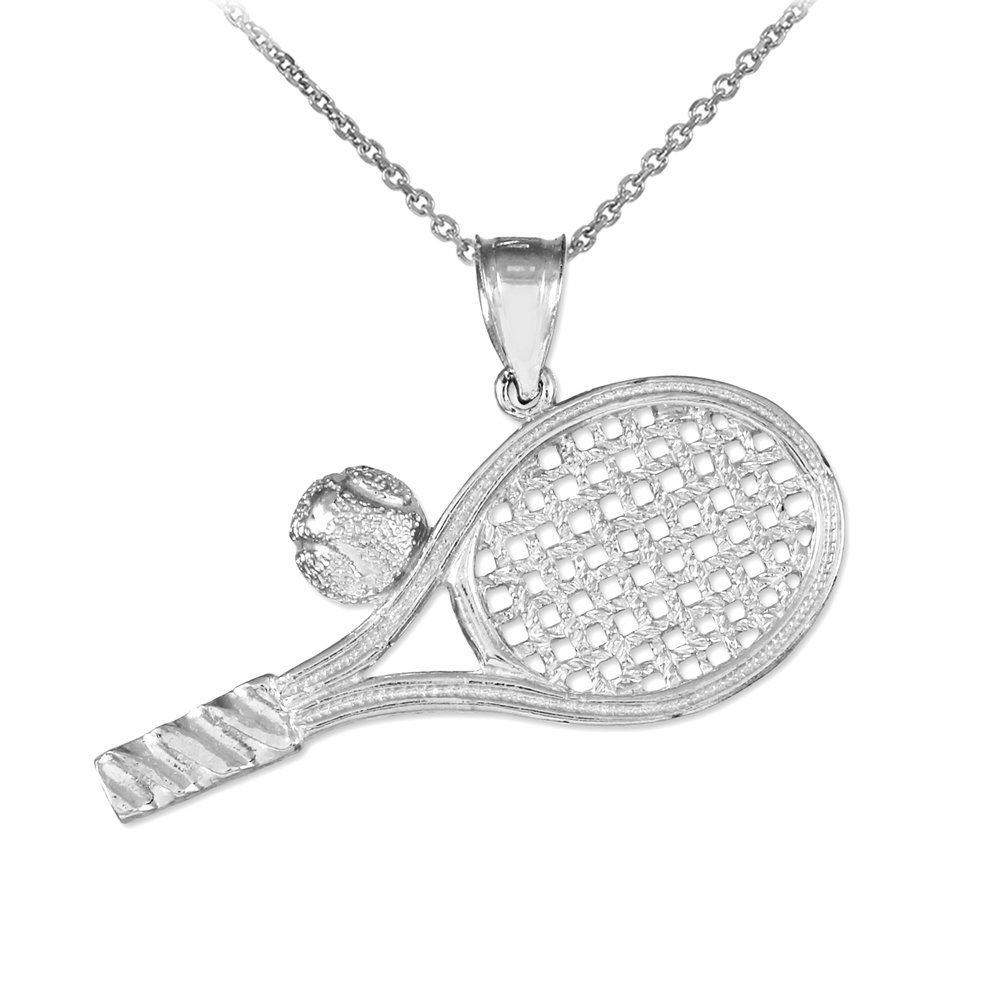 Sterling Silver Tennis Racket Necklace - Perfect for Sports Fans & Gifts