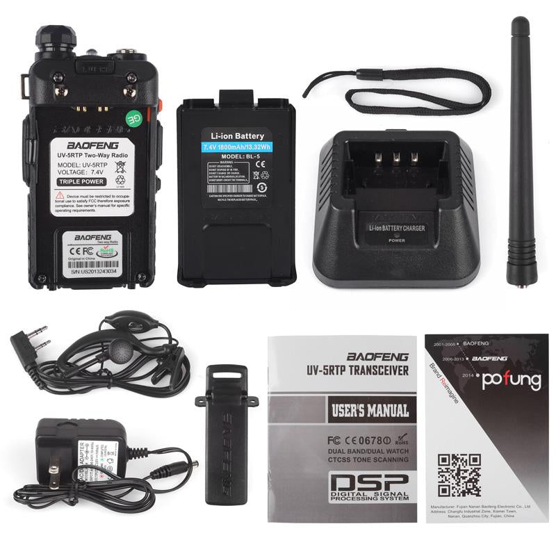 Baofeng UV-5RTP Dual Band Two Way Radio Walkie Talkie - Long Range Communication for Outdoor, Hiking, Camping & Emergency Use [Open Box]