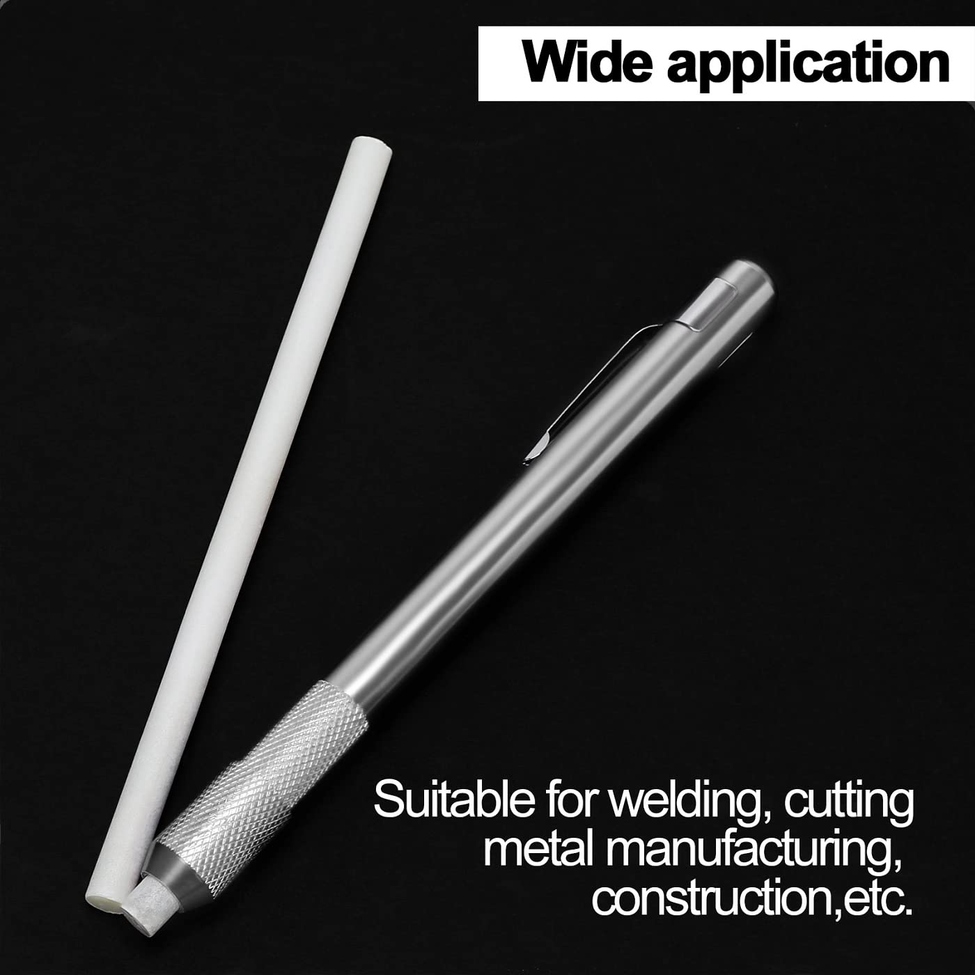 Gutimore Round Soapstone Holder Set - 2 Round Soapstone Pencils & 14 Refills for Welding, Metal Fabrication, Construction, Textile Marking | Ideal for Industrial Work, DIY Projects & Professional Metalworkers