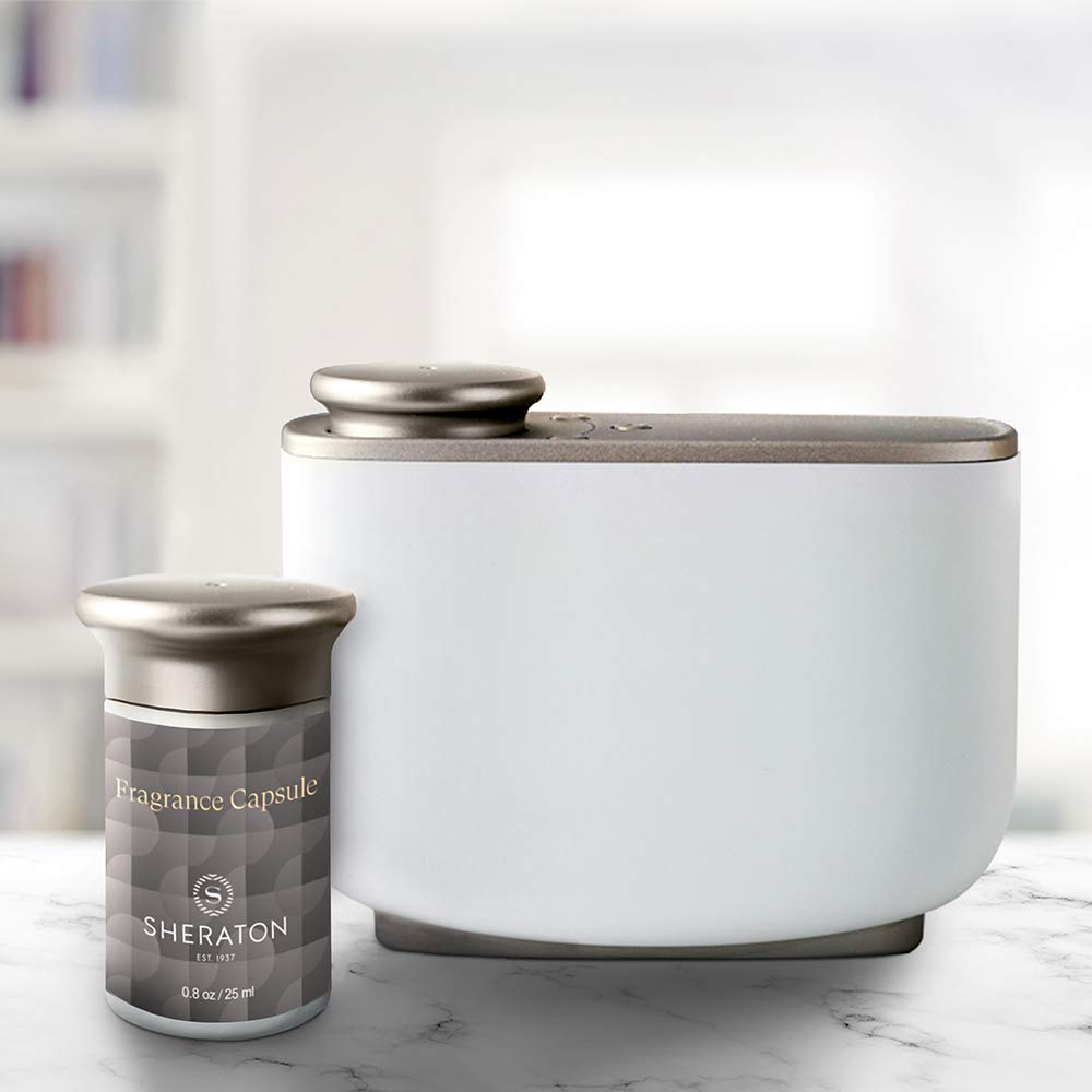 Sheraton Room Diffuser Set - Luxury Hotel Scent Collection for Aromatherapy & Air Freshening - Essential Oil Diffuser Machine with Refillable Capsules - Beach House Fragrance for Home, Spa & Office Relaxation