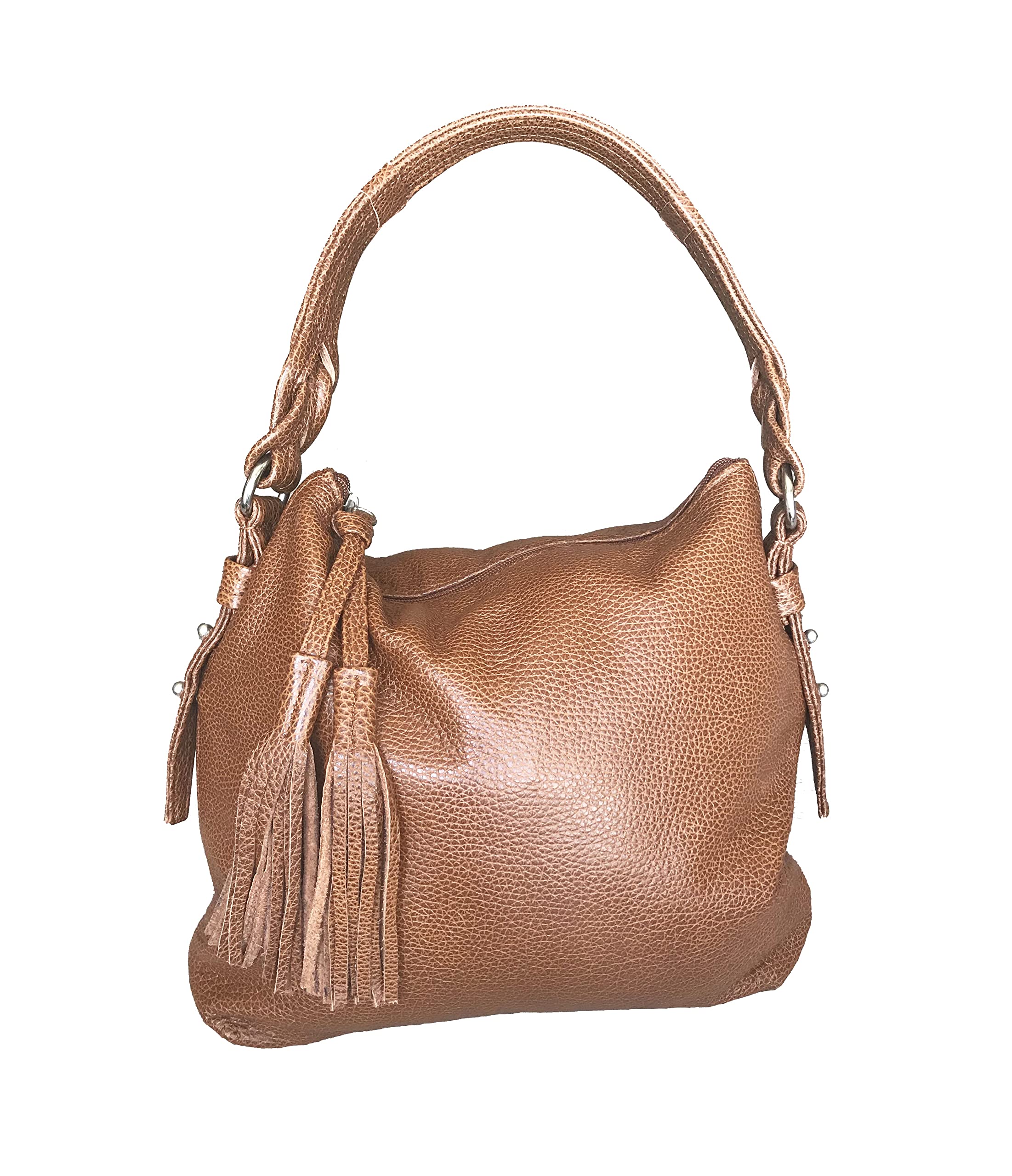 Fgalaze Genuine Leather Shoulder Bag for Women - Brown Tassel Handbag, Trendy Annabelle Style Purse - Perfect for Work, Travel & Everyday Use