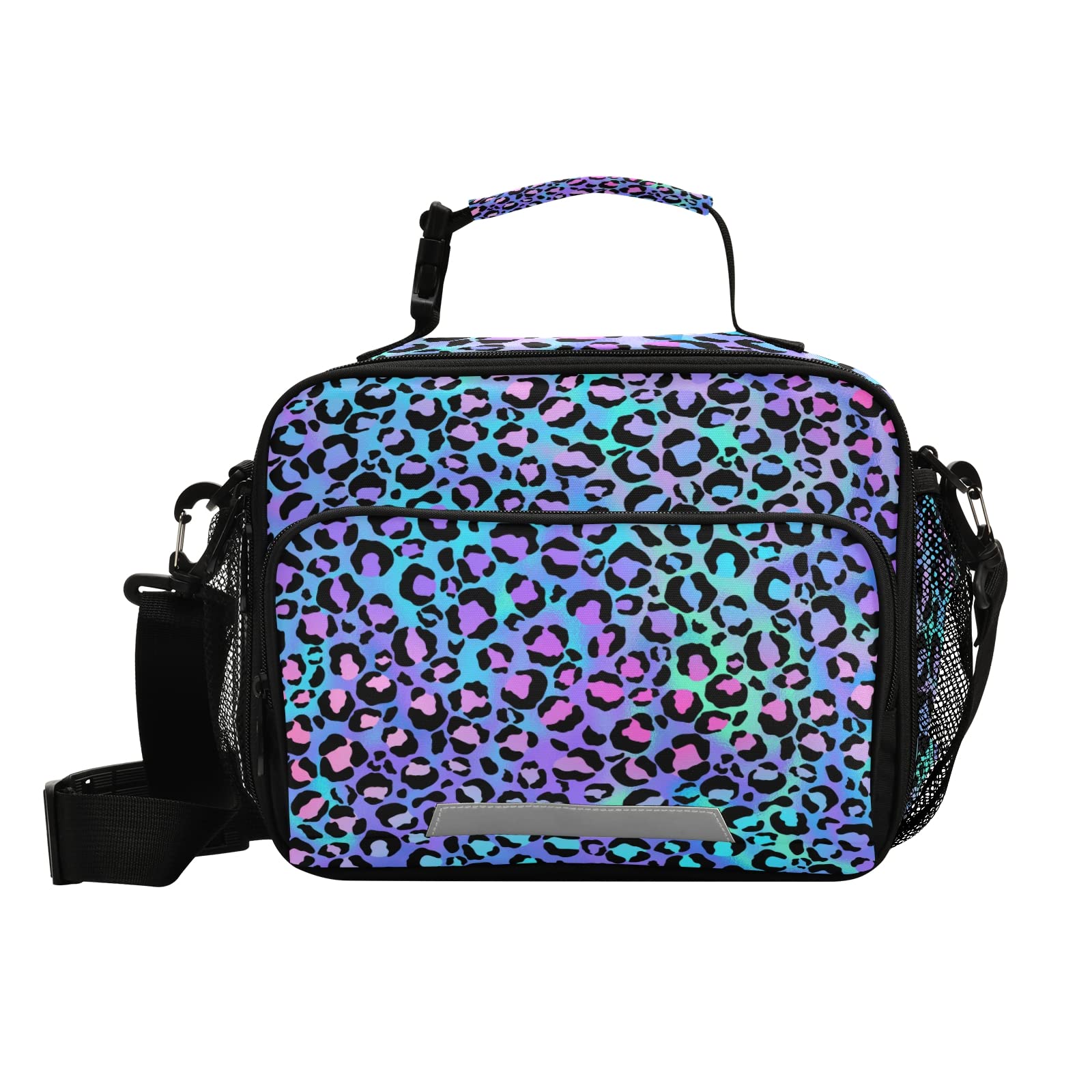 Colorful Leopard Print Insulated Lunch Box - Reusable Cooler Tote Bag for School, Work, Hiking & Picnic | Leakproof Lunch Bag for Adults & Kids | Perfect for Office, Outdoor Activities & Daily Use