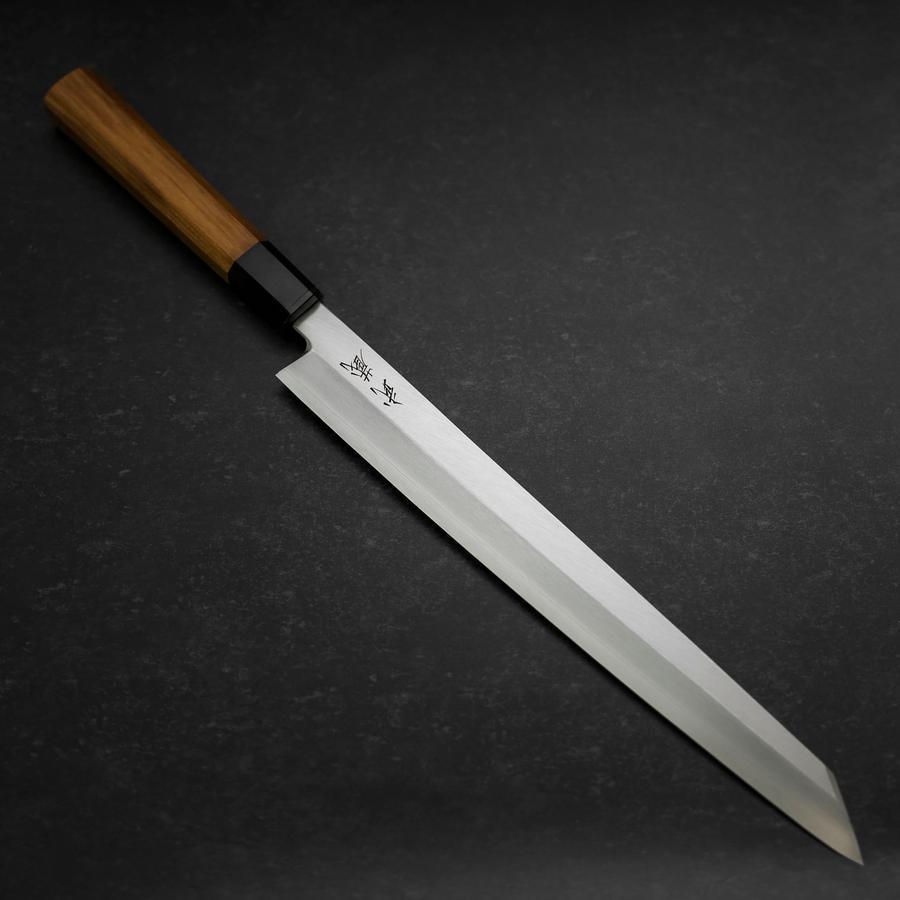 Premium Yanagi Kiritsuke Knife - 300mm Silver Steel #3 Kasumi Blade with Buffalo Teak Handle - Perfect for Sushi Chefs & Japanese Cuisine Enthusiasts