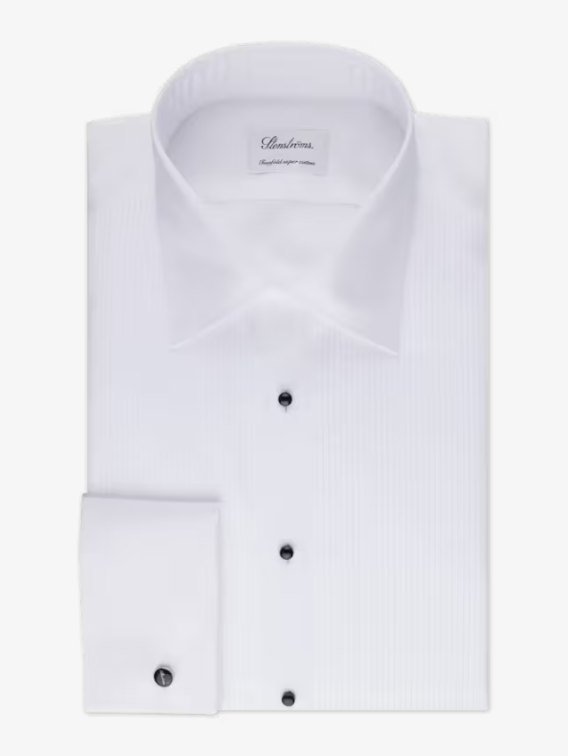 STENSTROMS Men's 10-Ply Luxury Tuxedo Shirt - Premium Formal Dress Shirt for Weddings, Parties & Black Tie Events