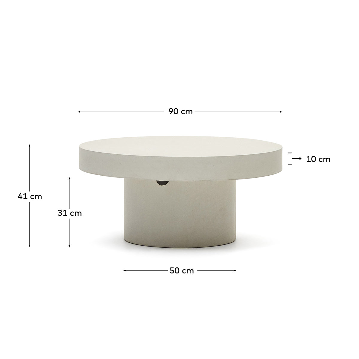 Round Outdoor Coffee Table - Weather-Resistant Aiguablava Design for Patio, Garden, and Poolside Relaxation