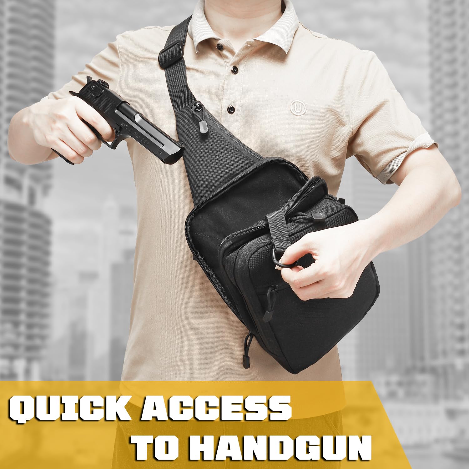 Men's Sling Bag - Durable Crossbody Shoulder Bag for EDC, Gun Concealment & Travel | Perfect for Outdoor Adventures, Commuting & Tactical Use