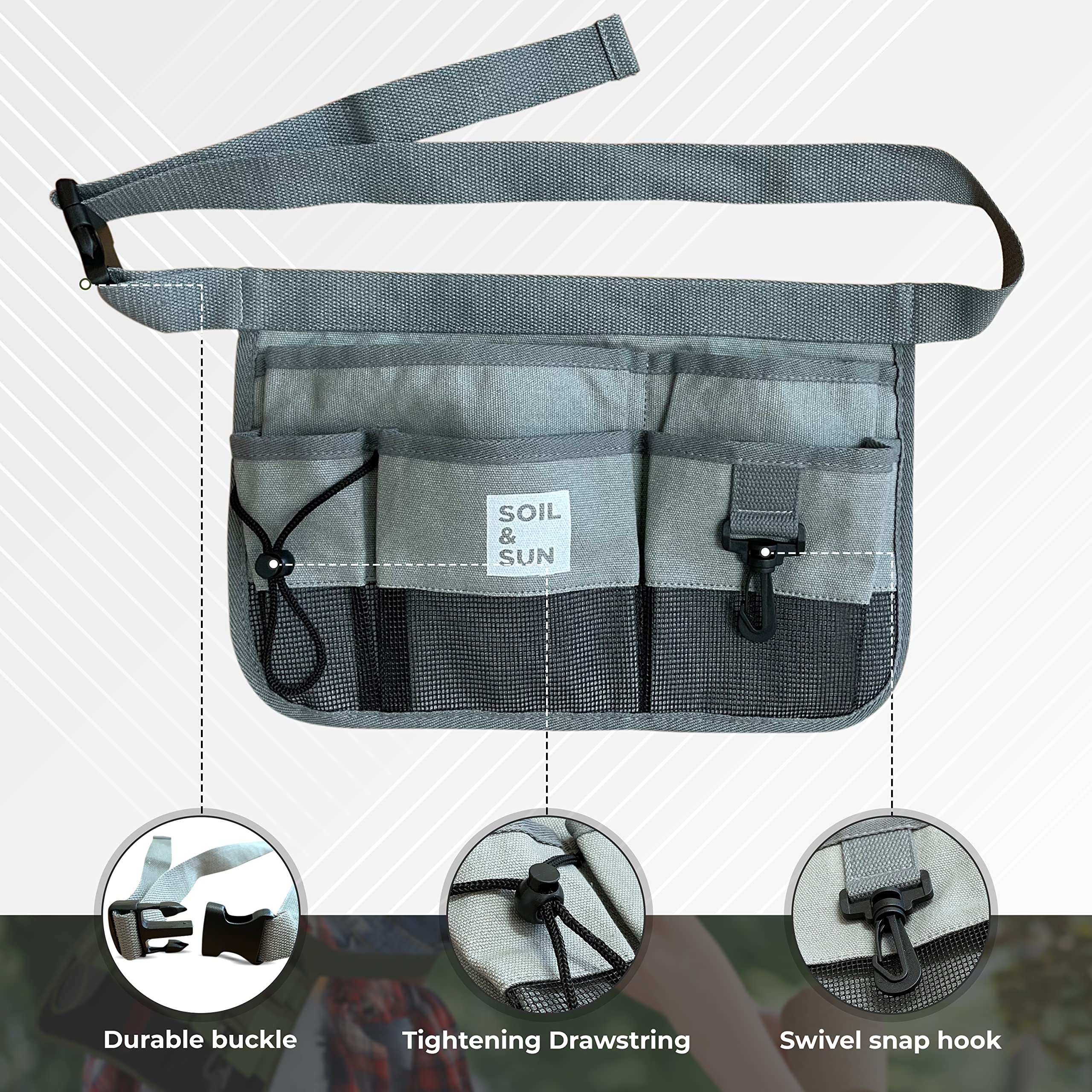 Women's Garden Tool Belt - Heavy Duty Canvas Waist Apron with Multiple Pockets for Gardening, Teaching & DIY Projects | Durable Utility Belt for Women Gardeners, Teachers & Crafters