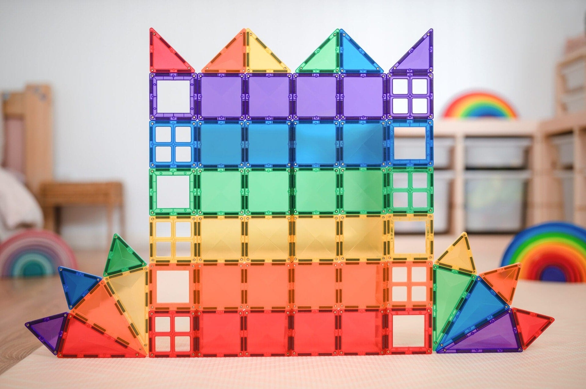 Connetix Magnetic Tiles 60-Piece Rainbow Starter Pack - STEM Educational Building Toys for Kids, Perfect for Classroom & Home Play