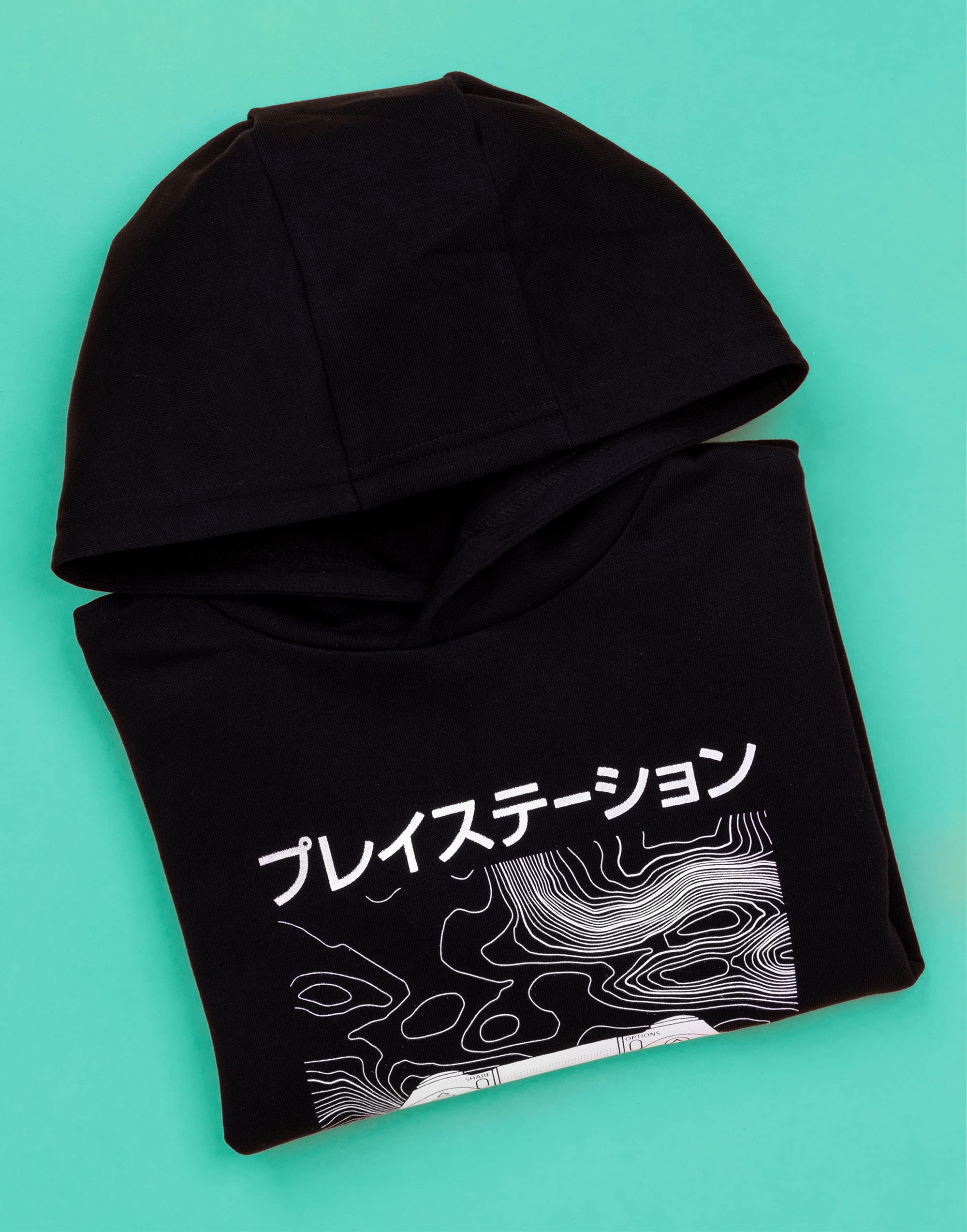 PlayStation Kids Boys Hoodie - Japanese Logo Black Jumper Jacket for Gaming & Casual Wear