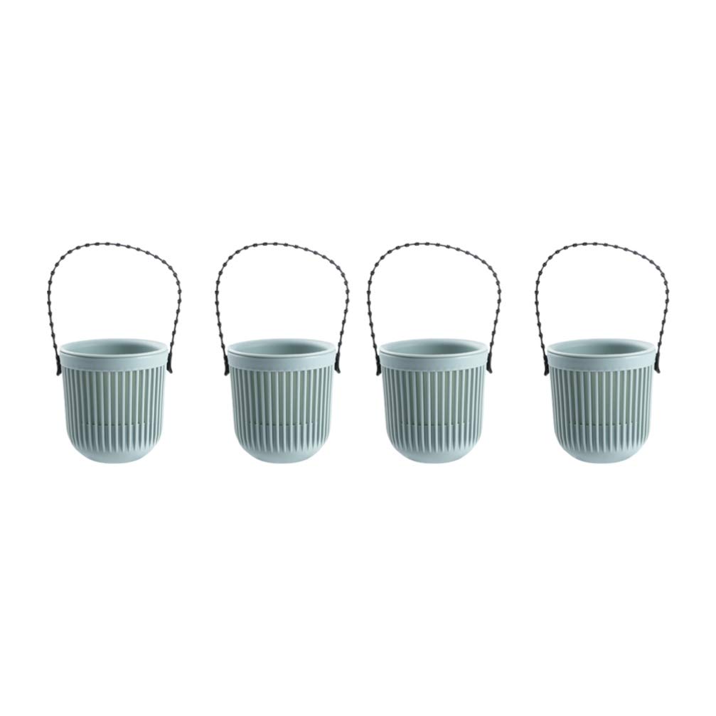 Yardwe 4PCS Hanging Planter Flower Pots - Resin Hanging Basket Plant Holder for Indoor Outdoor Garden, Home & Office Decor (Nordic Green) | Perfect for Balcony, Patio, Porch & Window Display