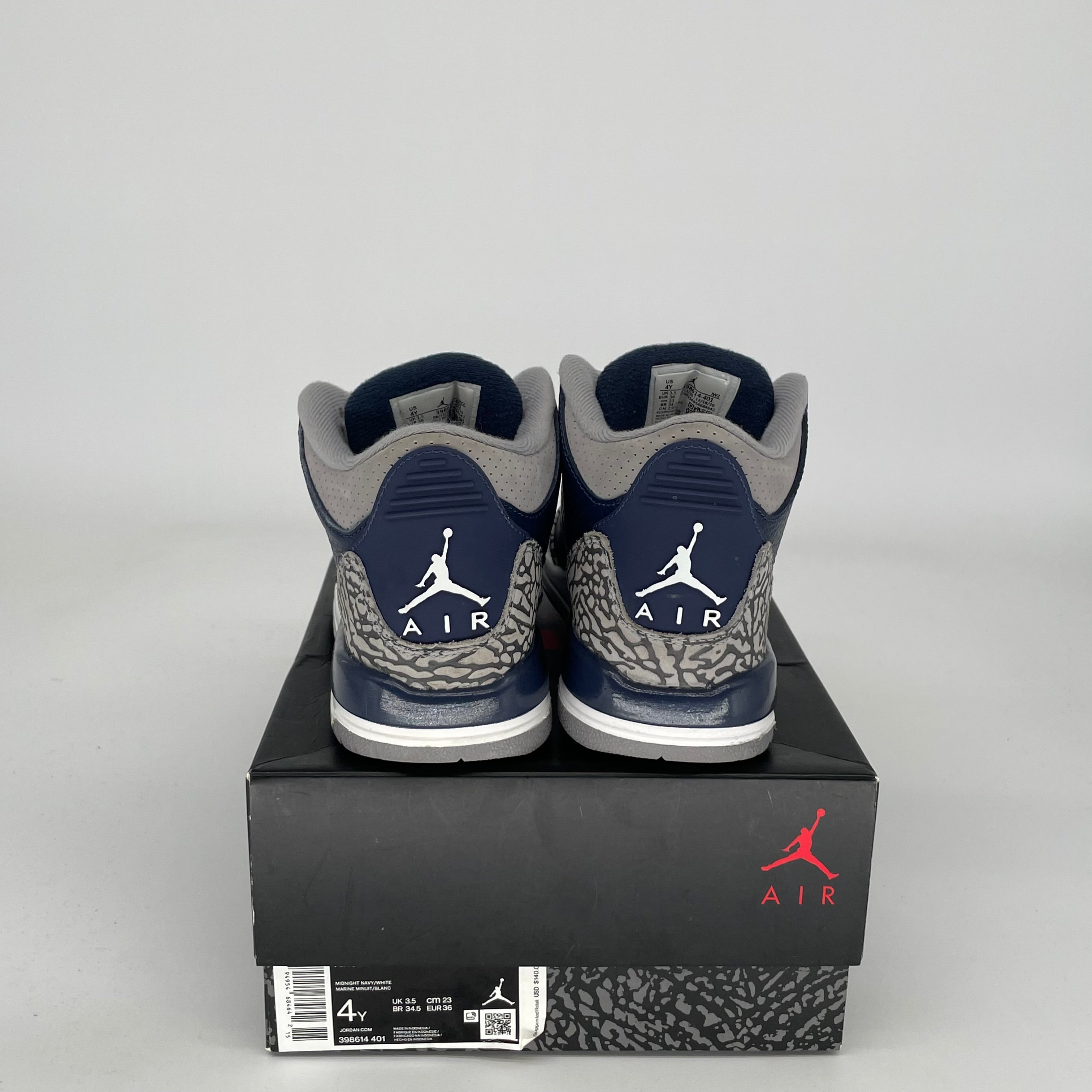 AIR JORDAN 3 Retro Georgetown Sneakers - Size 4Y (398614-401) - Men's Basketball Shoes for Court & Street Style