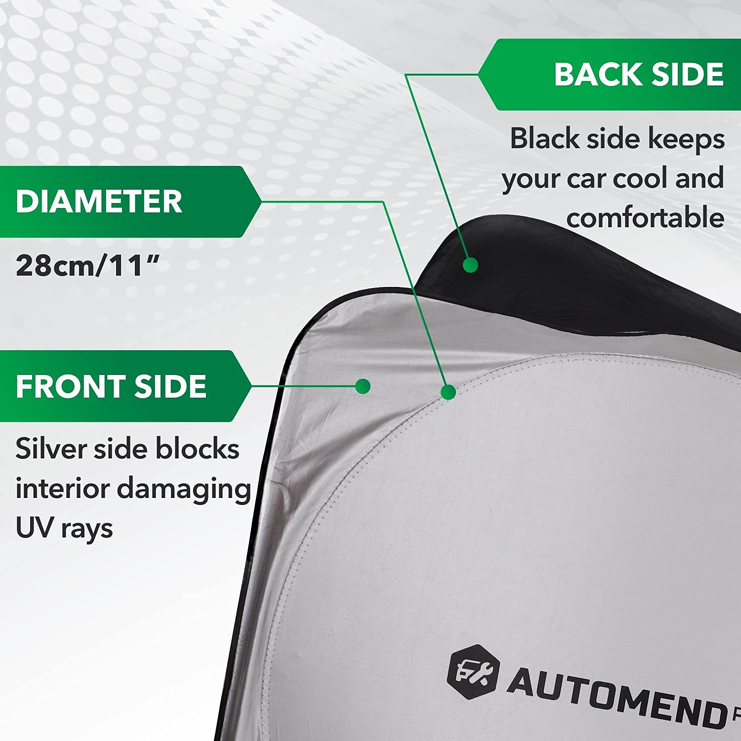 Automend Pro Extra Large Car Windshield Sun Shade (75