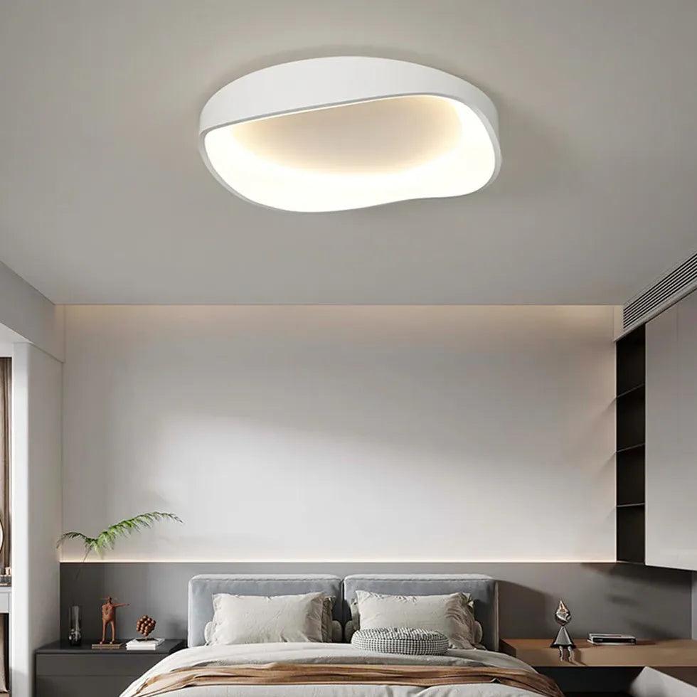 Modern White LED Ceiling Light with Circular Design - Energy Efficient Lighting for Bedroom, Living Room & Kitchen