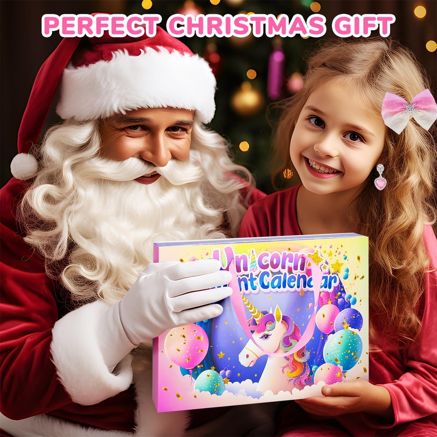 iZoeL 2024 Advent Calendar for Kids - 24 Days Christmas Beauty & Jewelry Set with Unicorn Theme - Fashion Makeup, Hair Accessories, Earrings for Girls Age 3-12 (Perfect for Holiday Gifts & Birthday Presents)
