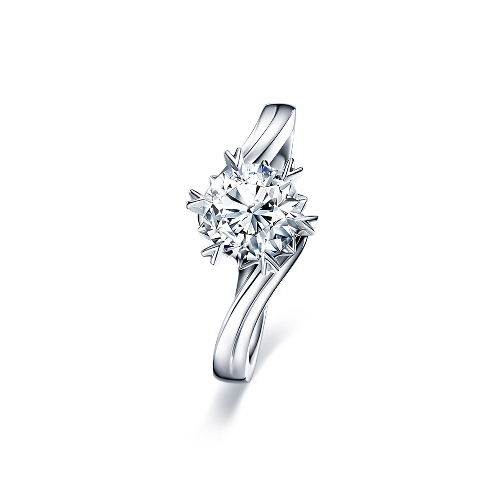DIYA Personalized Custom Name Ring - 0.23ct D Color Moissanite Snowflake Solitaire Ring in Sterling Silver | Women's Promise Ring for Engagement, Anniversary & Mother's Day Gifts | Perfect for Romantic Proposals, Wedding Bands & Special Occasions