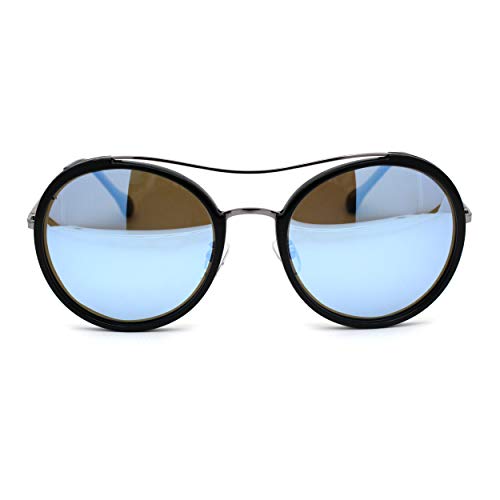 Silver Black Blue Mirror