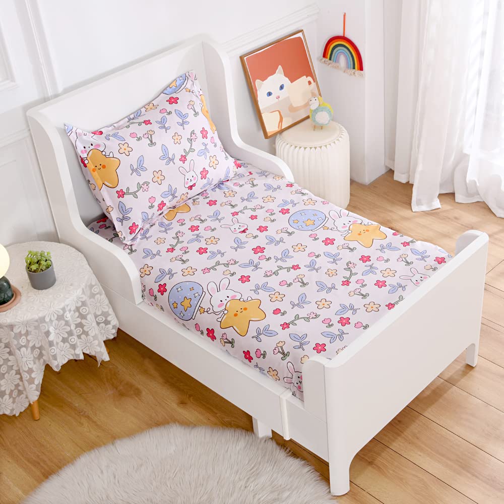 2PC Soft Rabbit Stars Kids Bedding Set - Full Size for Cozy Sleep
