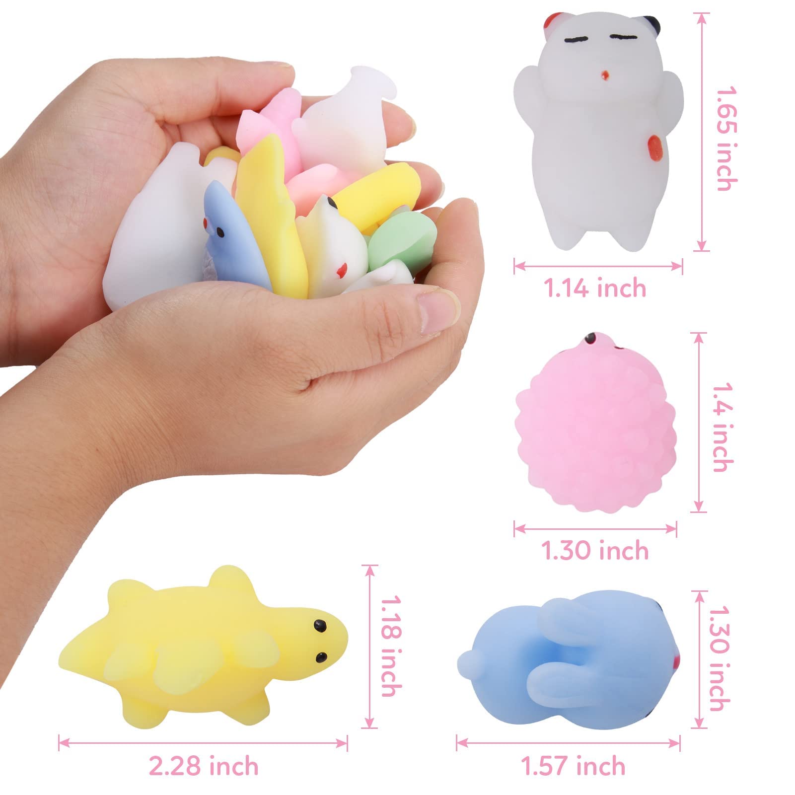 30 Pcs Squishy Stress Relief Toys with Storage Box - Soft Mochi Squishies for Anxiety & Fidgeting - Fun Party Favors, Classroom Rewards & Goodie Bag Fillers for Kids (Boys & Girls) - Perfect for Sensory Play, Stress Relief & Birthday Party Gifts
