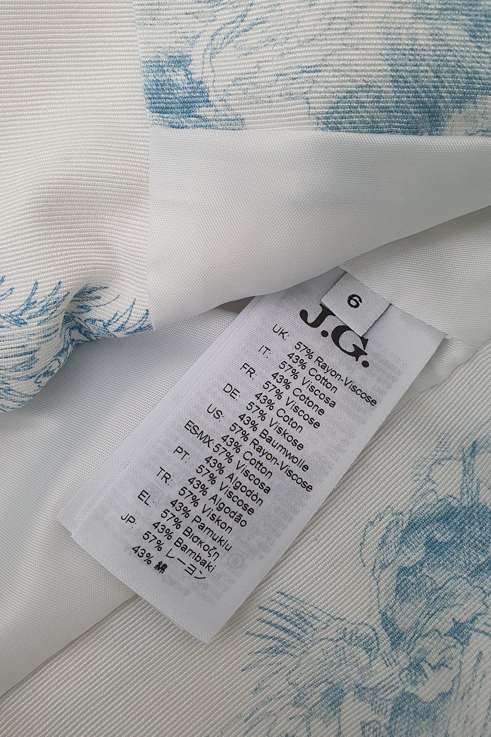 JOHN GALLIANO Kids Cotton Blend White Toile De Jouy Print Blazer Jacket for Boys Size 6 - Formal Wear for School, Parties & Special Occasions