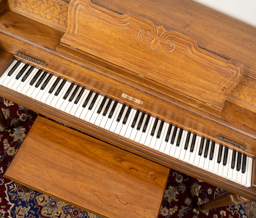 Acrosonic By Baldwin Upright Piano in Satin Walnut Finish | Model SN: 1039106 | Perfect for Home, Studio & Performance
