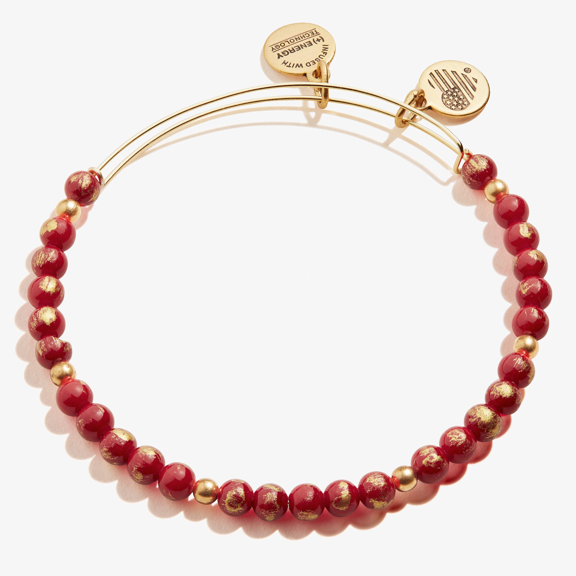 Vintage Americana Beaded Bangle Bracelet - Red Bohemian Style Handmade Jewelry for Women - Perfect for Boho Fashion, Music Festivals & Gift Giving