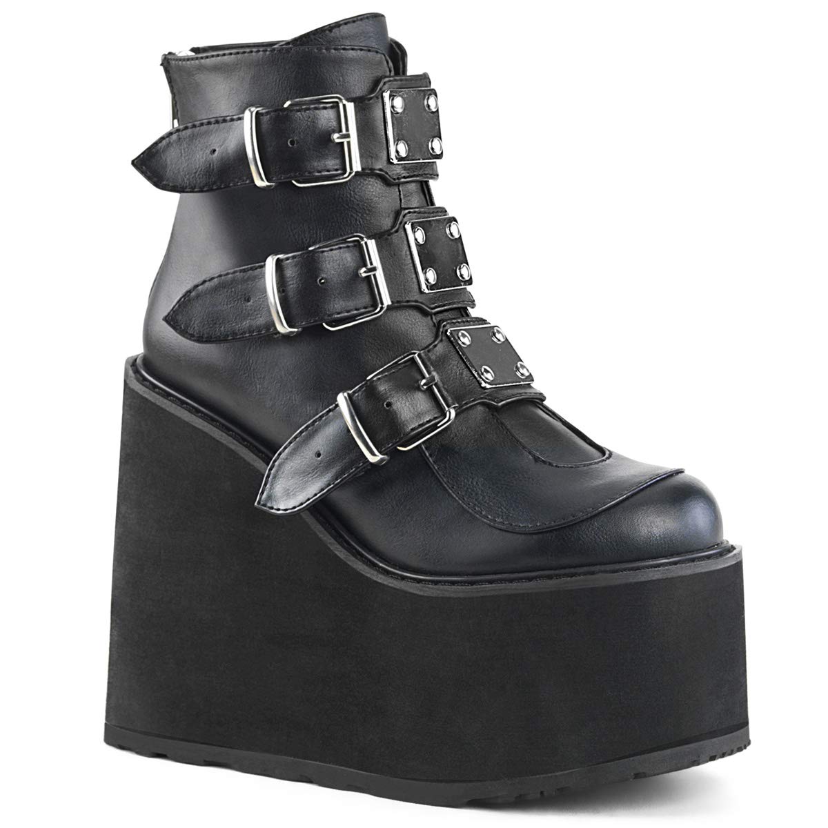 Demonic Women's Platform Boots - Gothic Punk Ankle Boots for Women, Chunky Heel, Vegan Leather - Perfect for Halloween, Cosplay & Alternative Fashion