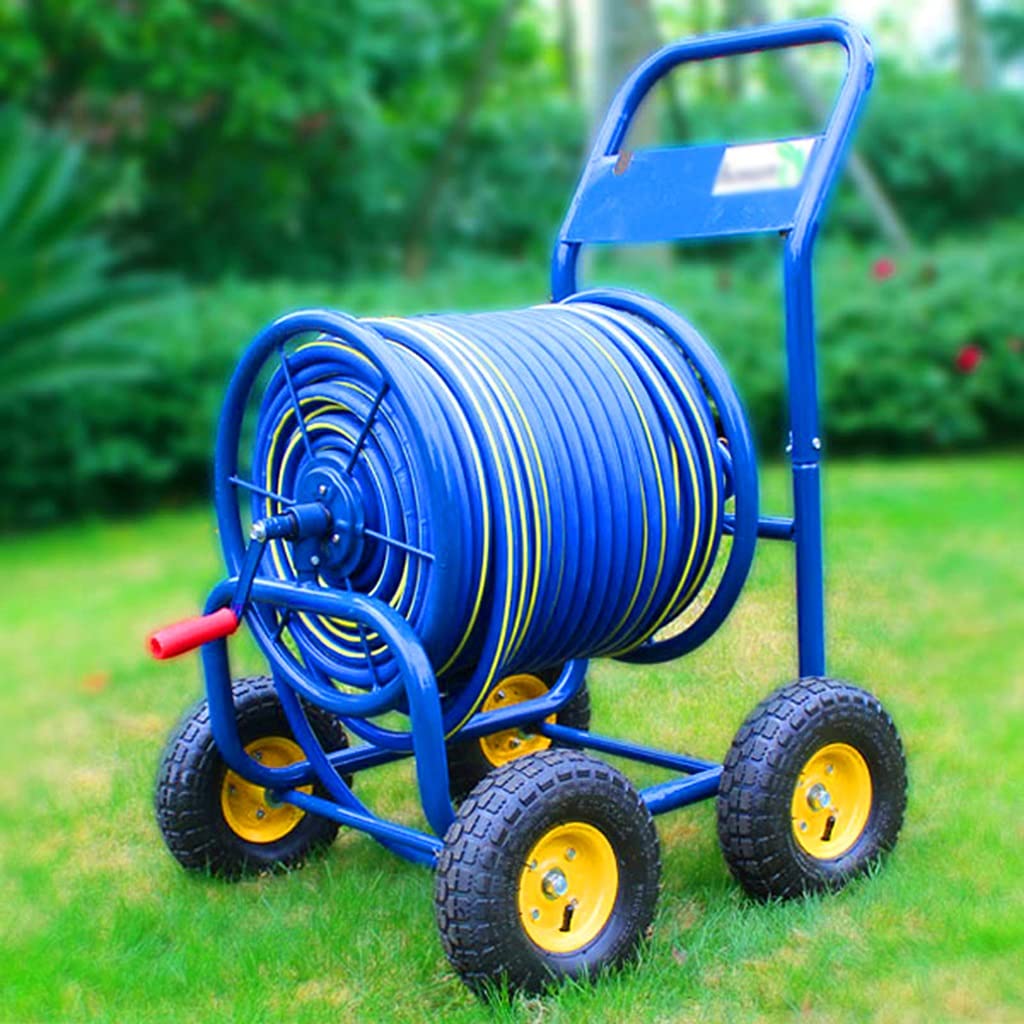 **Heavy Duty Garden Hose Reel Cart with Wheels - 40m Large Outdoor Water Hose Storage Rack for Gardening, Car Washing & Agricultural Irrigation (Blue, 25mm)** - Perfect for Backyards, Farms & Auto Cleaning