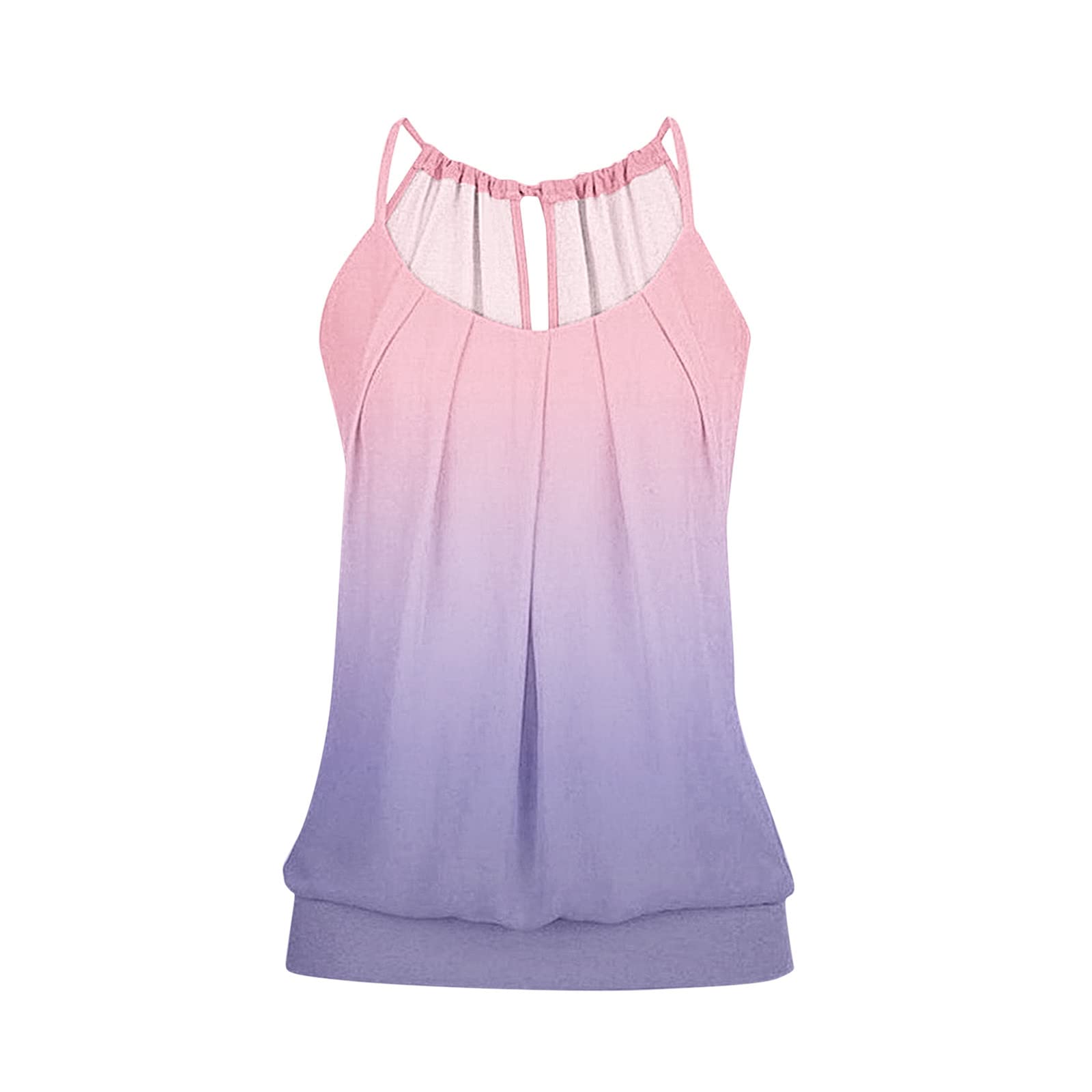 LLUO Women's Sleeveless Cross Back Tank Top - Wrinkle-Free Crew Neck Loose Cami Blouse for Casual Wear | Trendy Summer Outfits & Layering Essentials