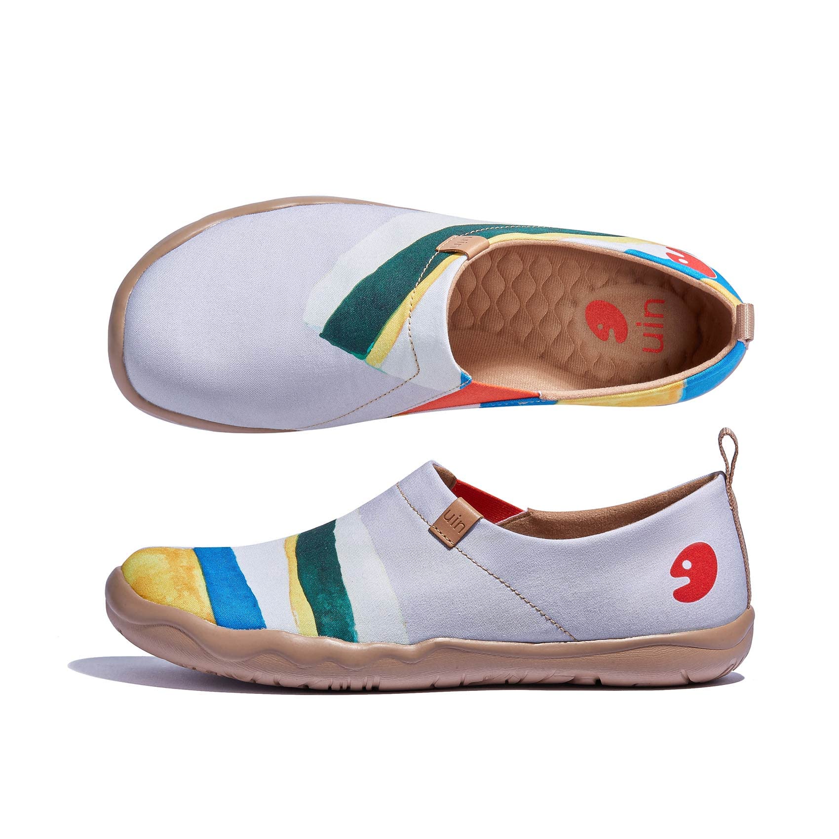 UIN Women's Slip On Loafers - Lightweight Comfortable Walking Shoes for Travel & Casual Wear | Breathable Flats with Geometric Design | Perfect for Work, Shopping & Daily Activities