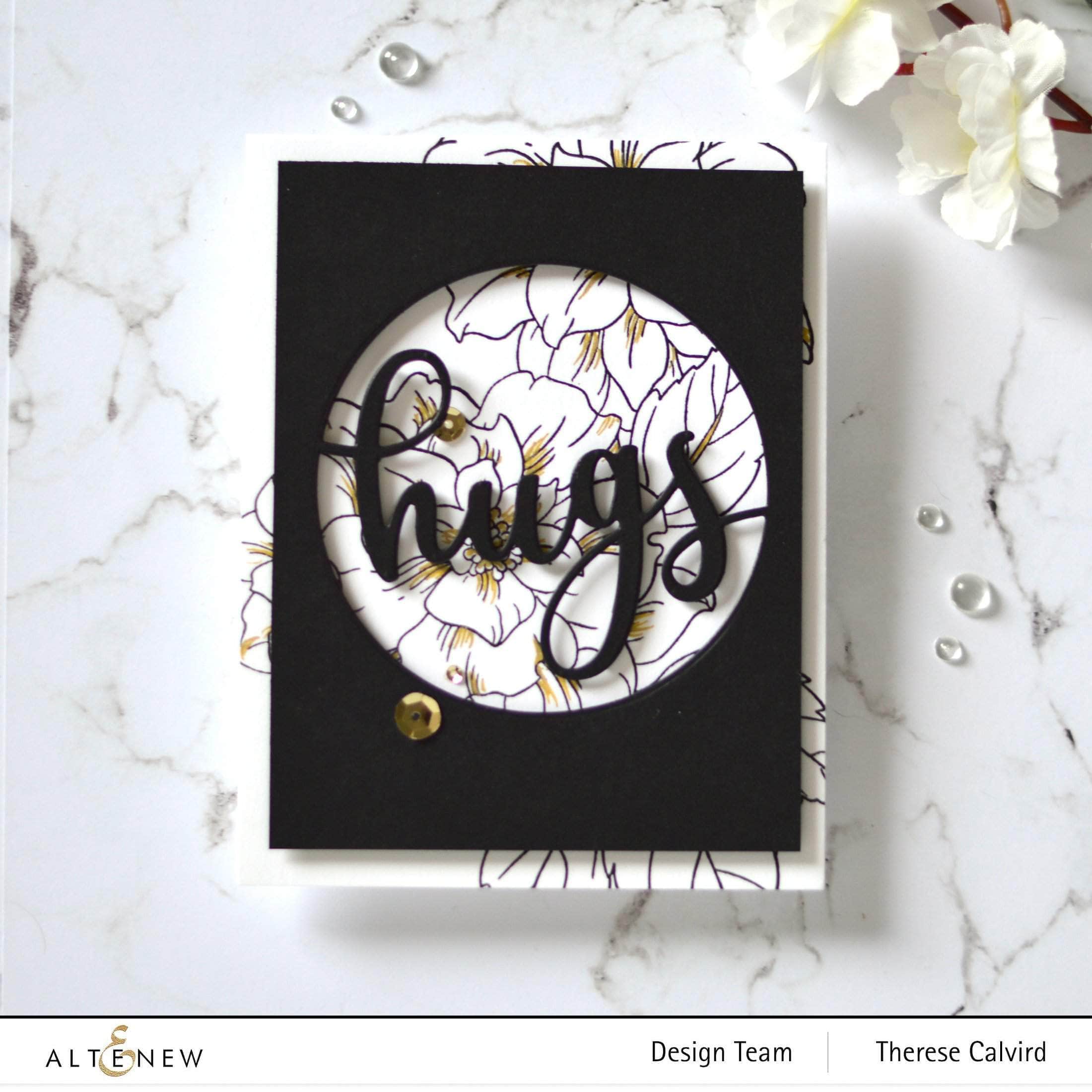 Circled Greetings: Hugs Die Cut Stickers - Perfect for Scrapbooking, DIY Crafts, and Gift Wrapping