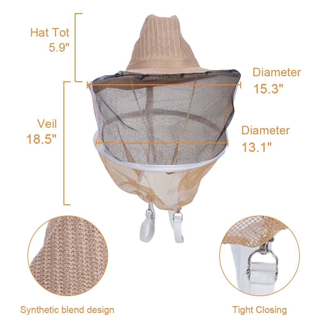 22-Piece Beekeeping Starter Kit with Beehive Tools, Smoker & Veil – Essential Beekeeping Supplies for Beginners | Hive Maintenance & Honey Harvesting