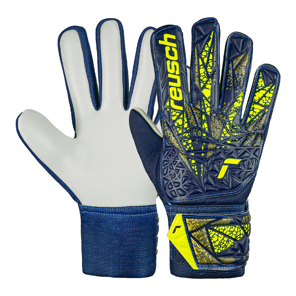 Reusch Starter Solid Junior Goalkeeper Gloves - Blue & Yellow - Youth Soccer Goalie Gloves for Training & Matches