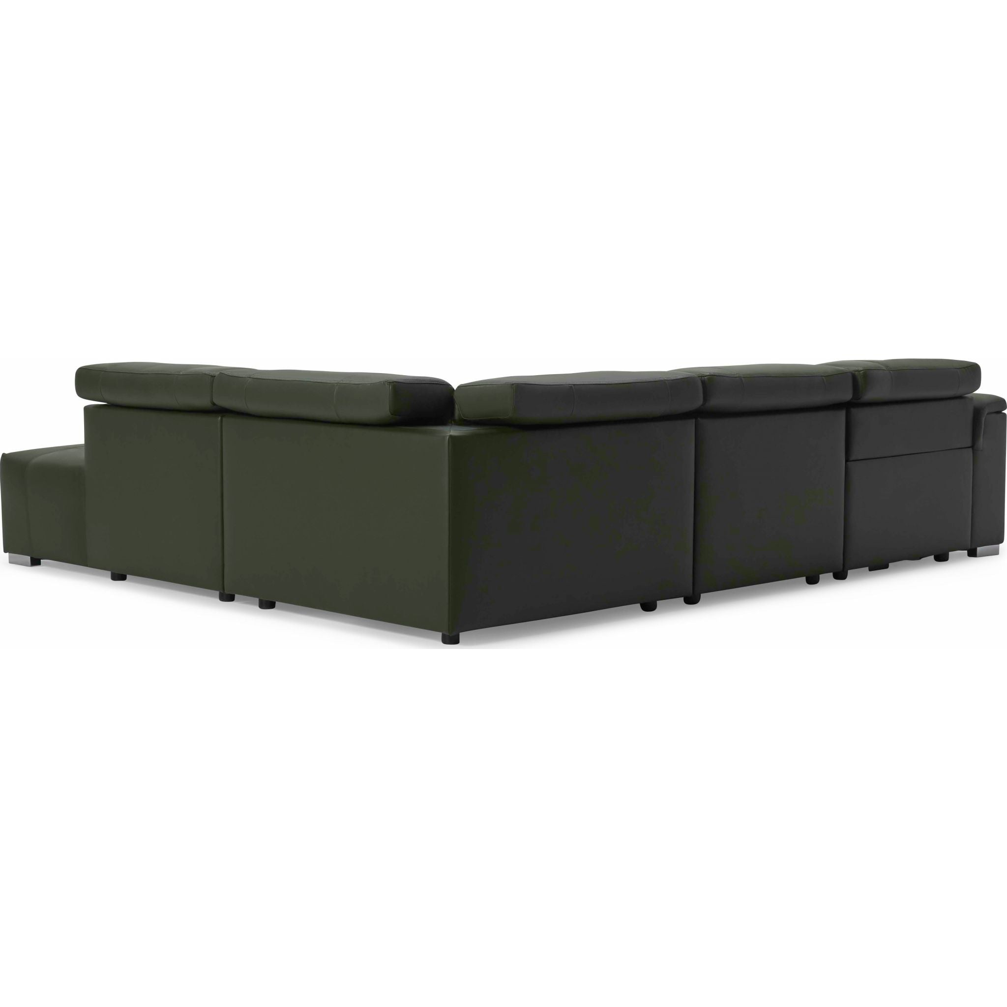 4-Piece Power Reclining Sectional Sofa with USB Ports - Modern L-Shaped Leather Living Room Couch for Home Theater & Family Gatherings