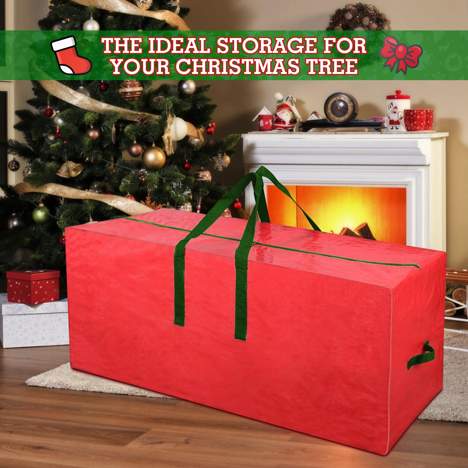 Christmas Tree Storage Bag - Large Durable Reusable Tree Cover for Easy Storage & Protection - Perfect for Holiday Decor Organization & Seasonal Storage