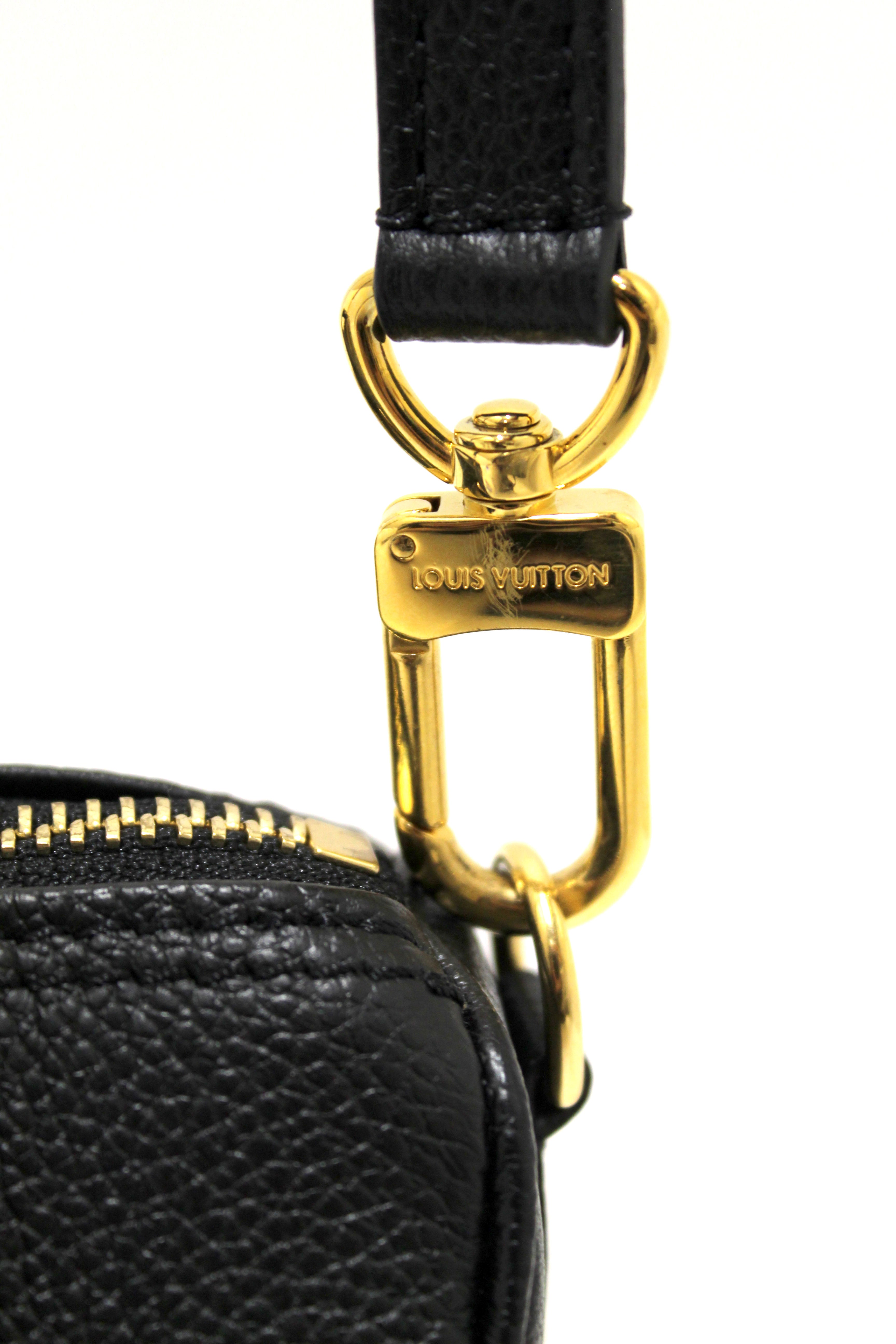 Authentic Louis Vuitton Monogram Black Empreinte Leather Nano Speedy Crossbody Bag - Luxury Designer Handbag for Women, Perfect for Everyday Use, Travel & Special Occasions