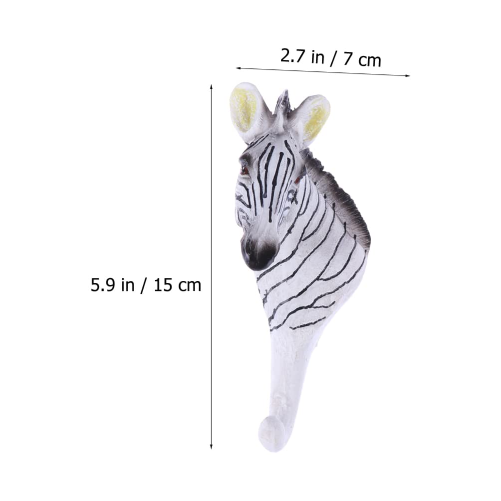 Garneck Decorative Animal Wall Hooks - Zoo Themed Coat Hooks for Home Entryway, Towel & Robe Hanging (Zebra Design, Resin Wall Mounted Hooks) - Perfect for Kids' Rooms, Bathrooms & Entryway Organization