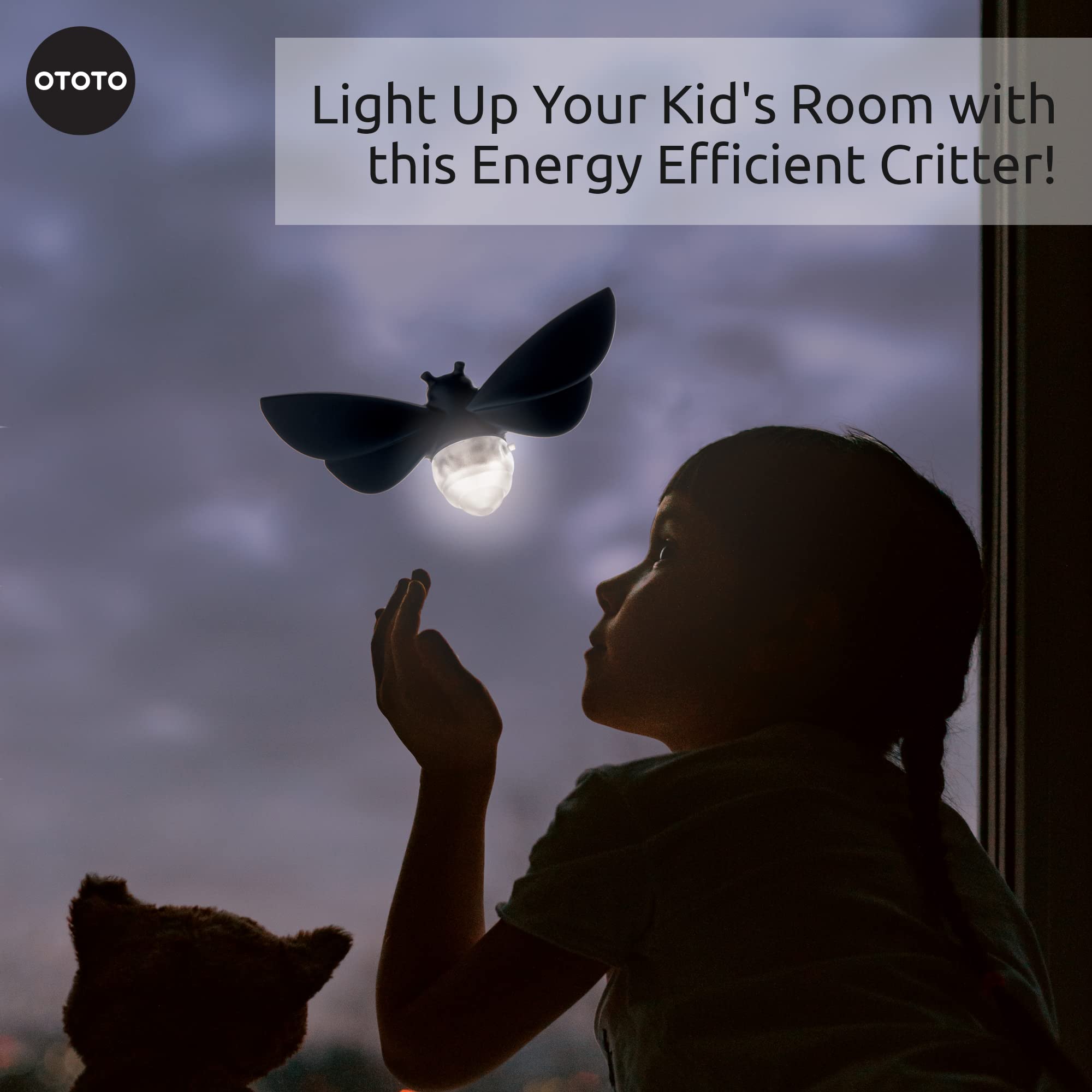 OTOTO Lightbug Night Light - Cute LED Nightlight for Kids, Adults & Baby Rooms - Soft Glow Bedside Lamp for Nursery, Bedroom & Home Decor - Perfect for Sleep, Relaxation & Nighttime Safety